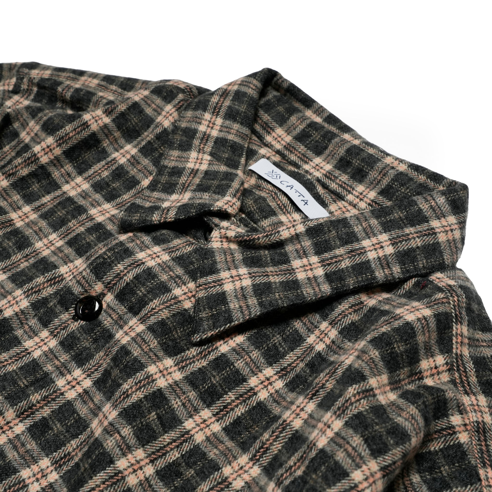 REGULAR COLLAR SHIRT-MELANGE CHECK | Color_Black | No_rg-03_black【CATTA_カッタ】