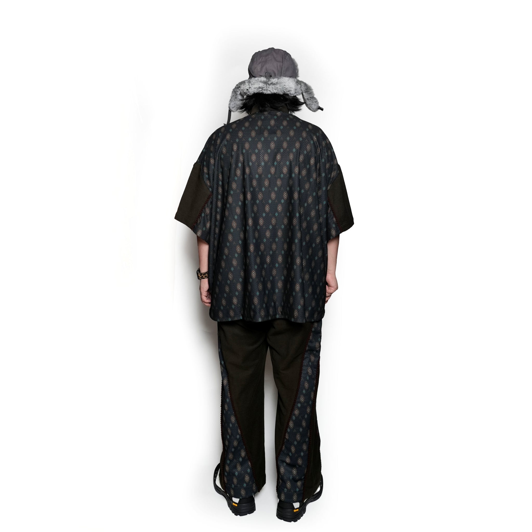 ACR24SS-S01 / (A)crypsis® totem fabric patchwork polo shirt-OLIVE | Size:Free | (A)CRYPSIS® | SEIVSON