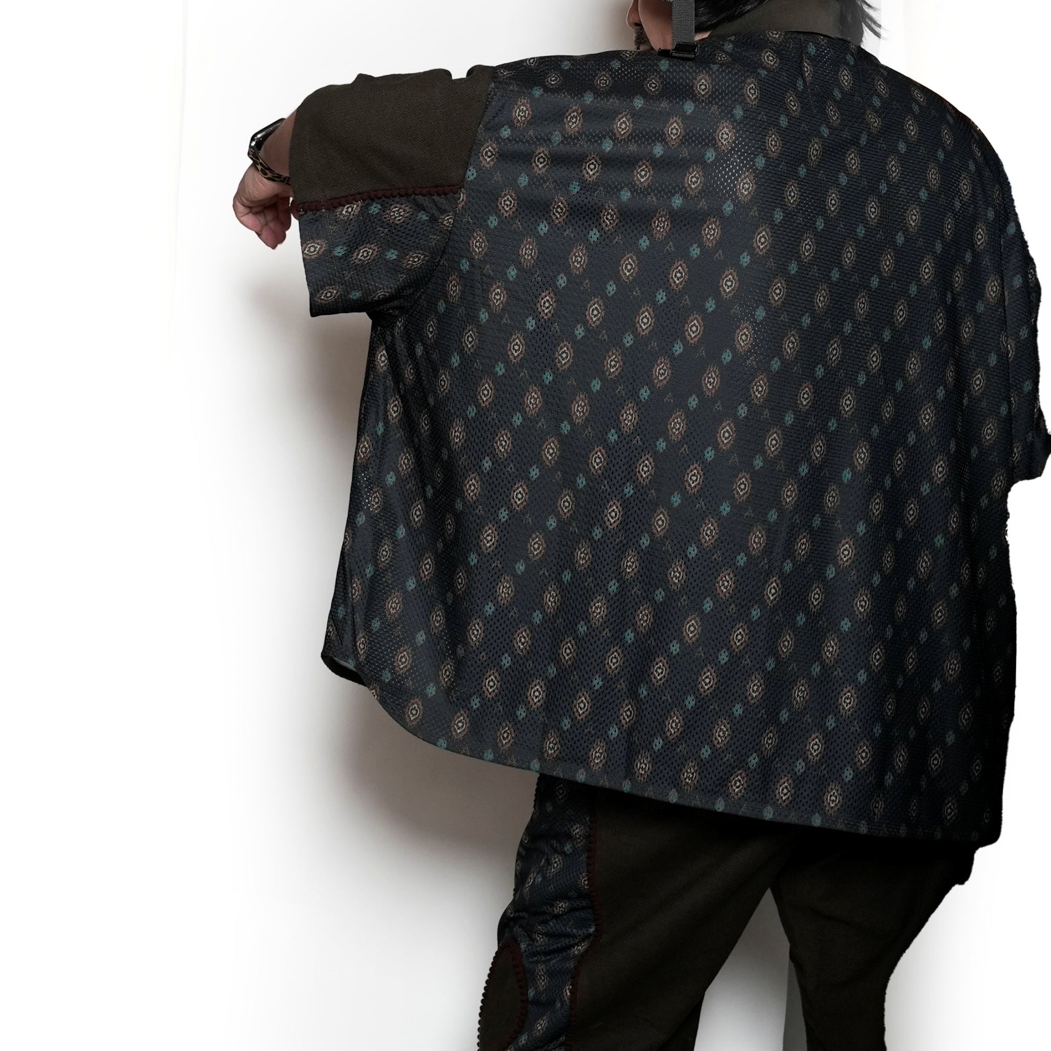 ACR24SS-S01 / (A)crypsis® totem fabric patchwork polo shirt-OLIVE | Size:Free | (A)CRYPSIS® | SEIVSON