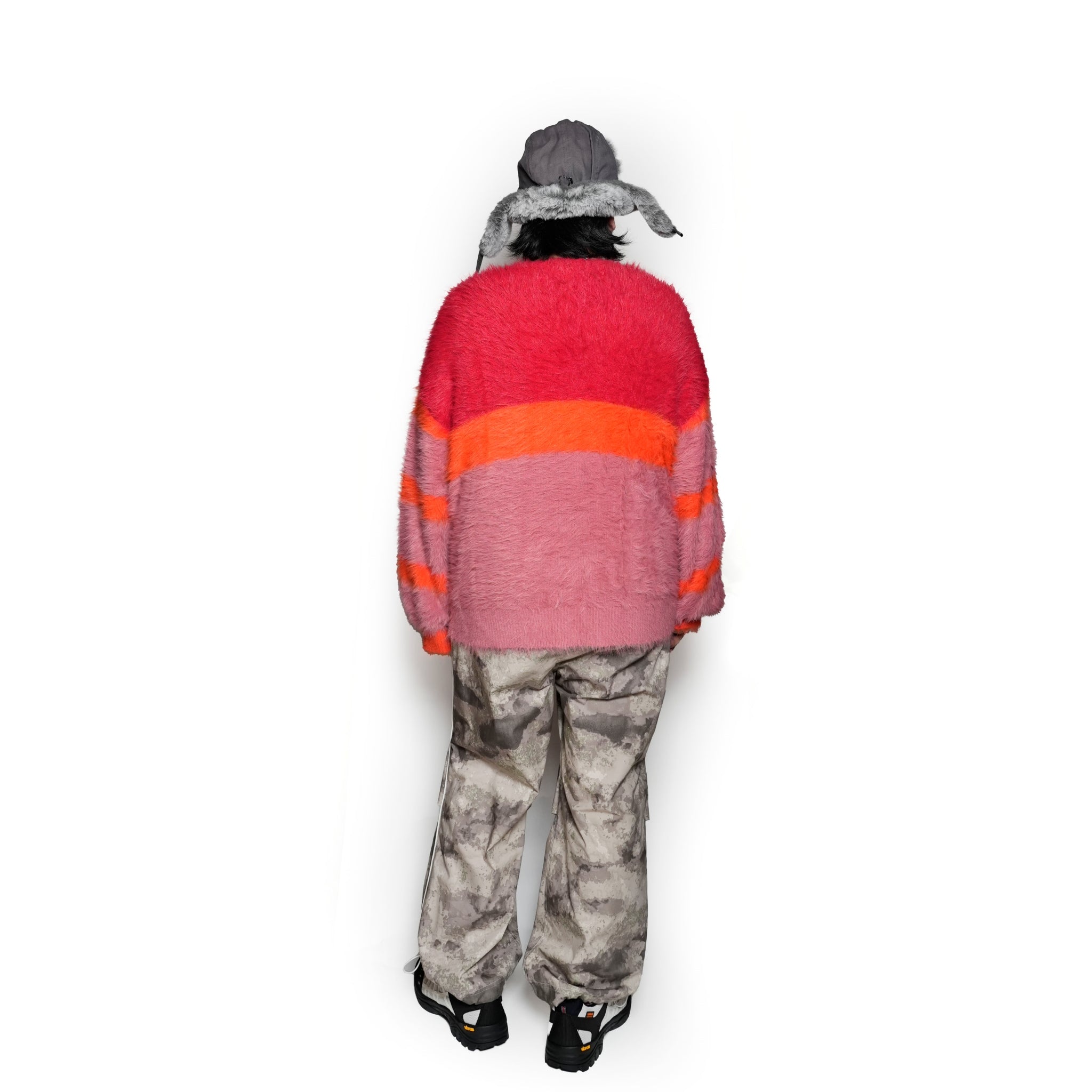 FLUFFY COLOUR BLOCK SWEATER – SUNSET | ONE TEASPOON