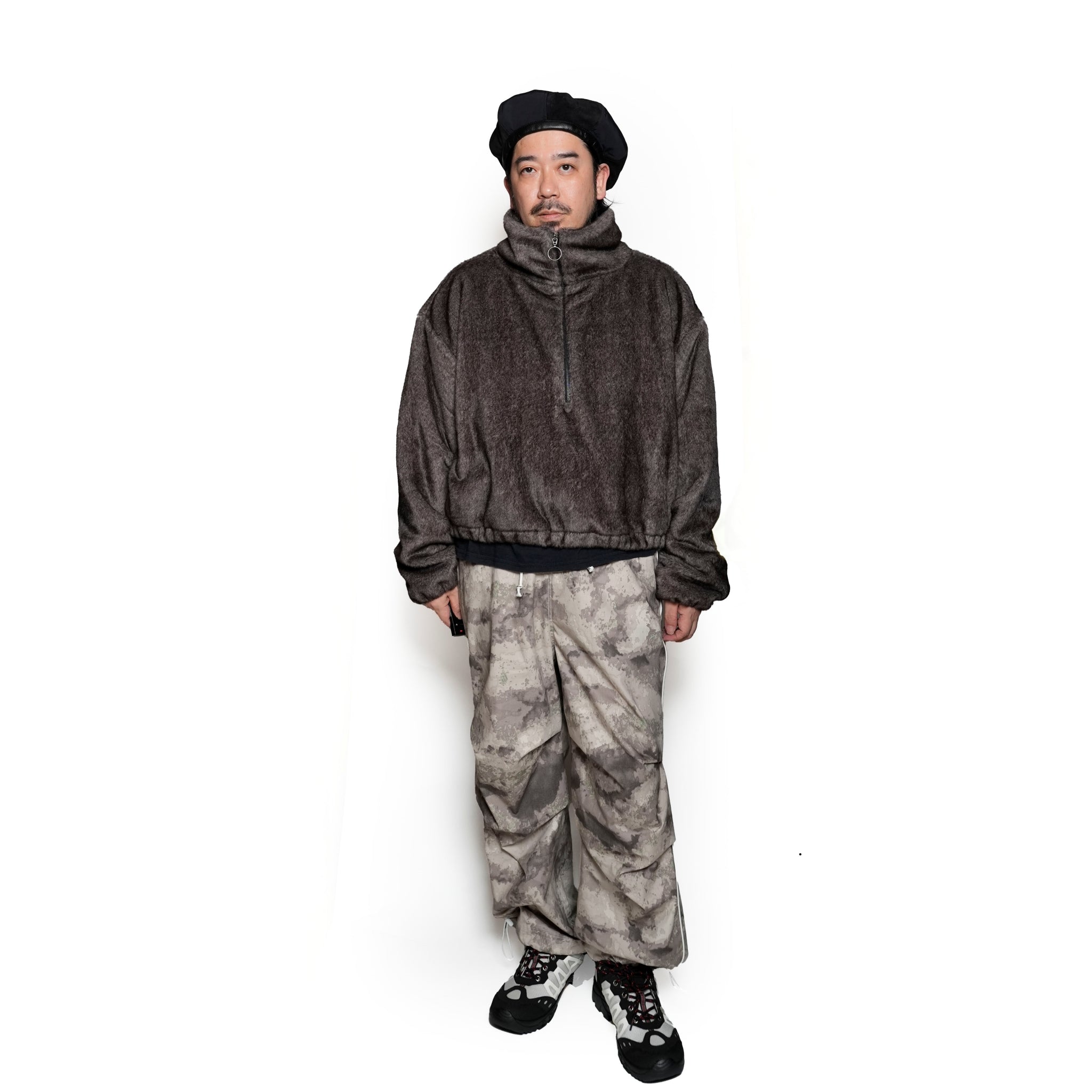 26471A_Ash | SAUVAGE FAUX FUR CROPPED PULLOVER JACKET | Color:Ash【ONE TEASPOON_ワンティースプーン】【archive】