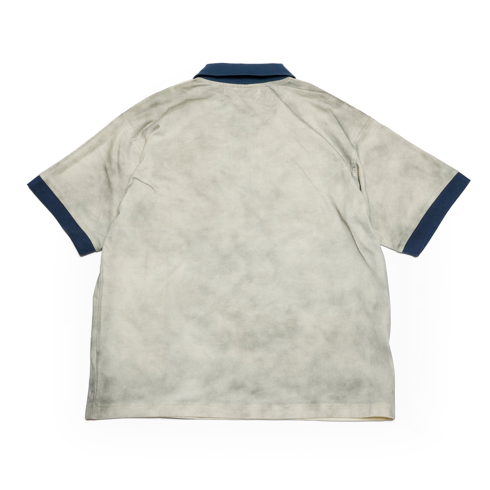 Pla25sst07_Navy/Beige | Half zip polo | Color:Navy / Beige【PLATEAU STUDIO_プラトー スタジオ】