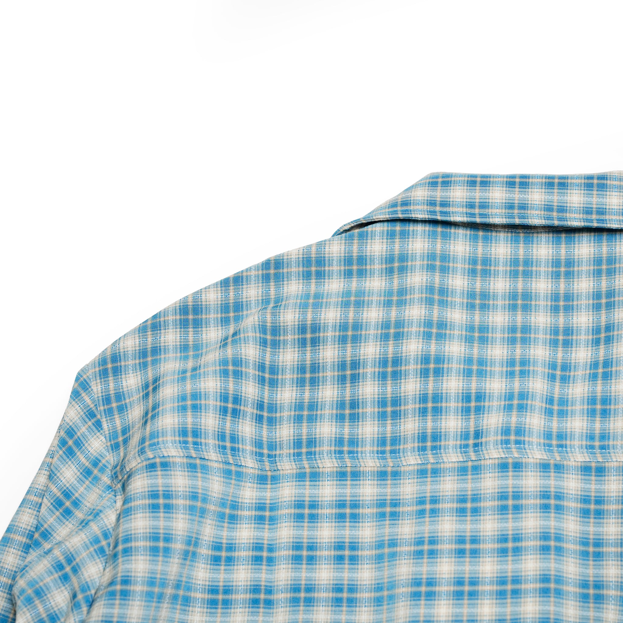 Pla25sst30_Blue Check | Hand patch l/s shirt | Color:Blue Check【PLATEAU STUDIO_プラトー スタジオ】【archive】