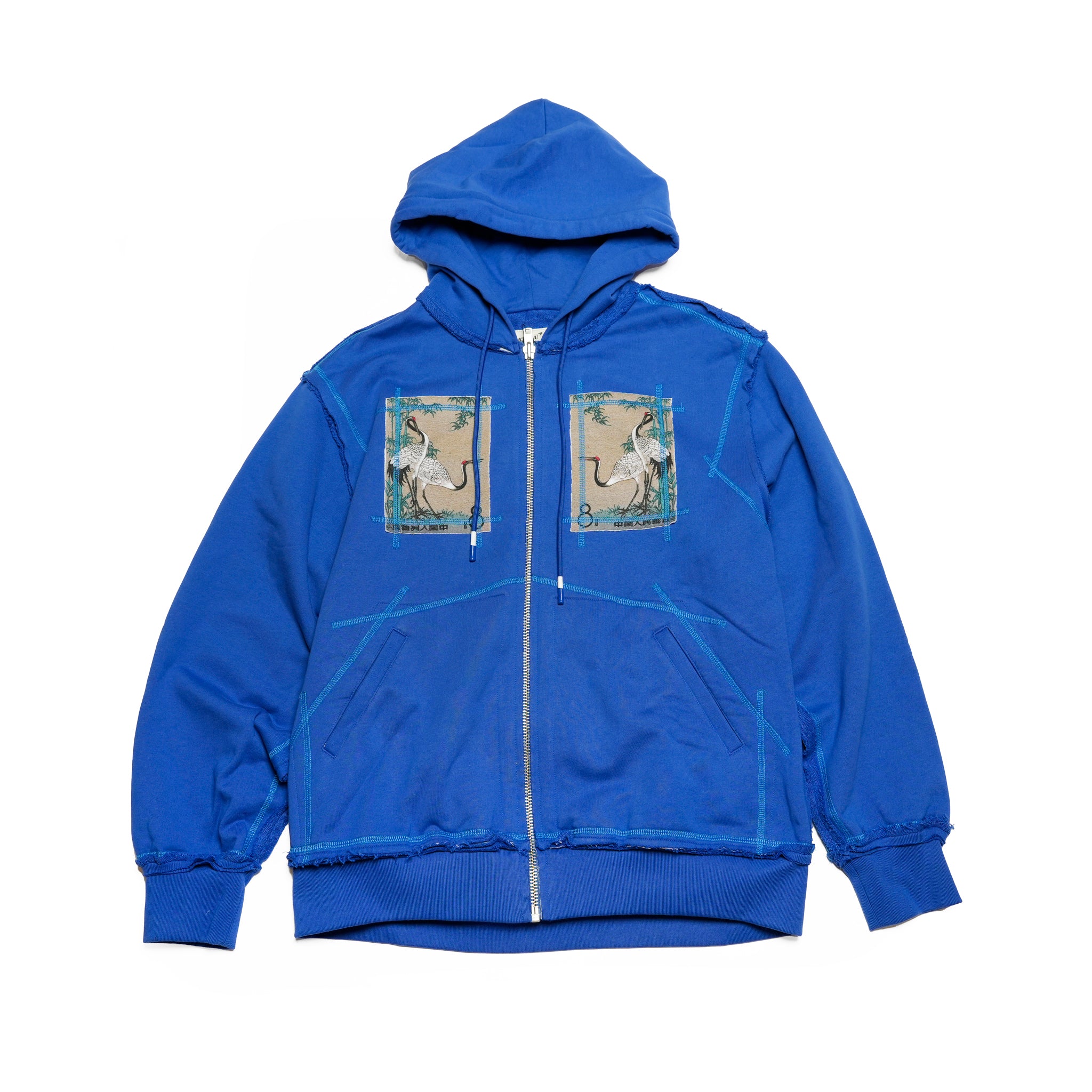 Pla25ssj16_Blue | Stamp zip-up | Color:Blue【PLATEAU STUDIO_プラトー スタジオ】【archive】