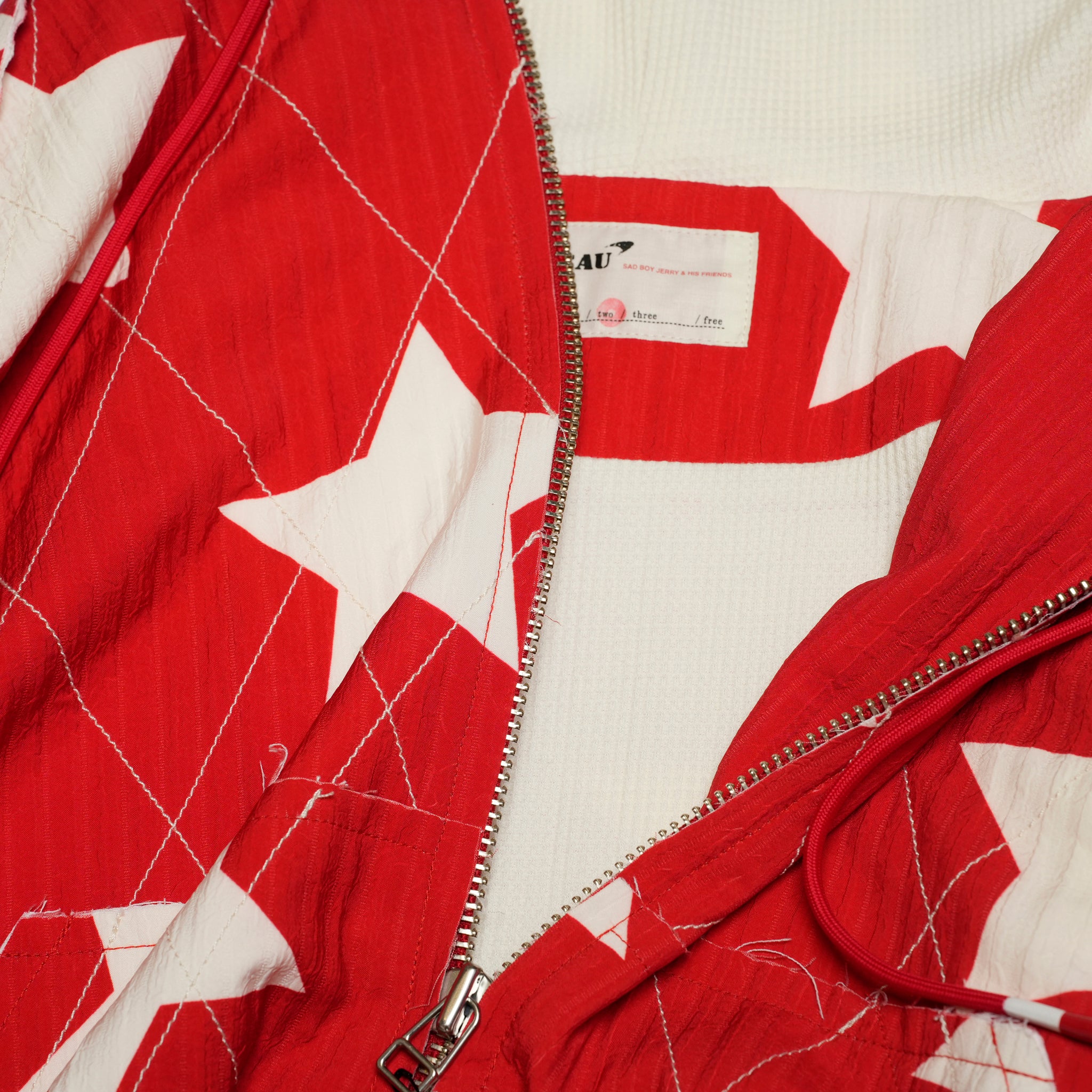 Pla25ssj11_Red | Star zip-up jacket | Color:Red【PLATEAU STUDIO_プラトー スタジオ】【archive】