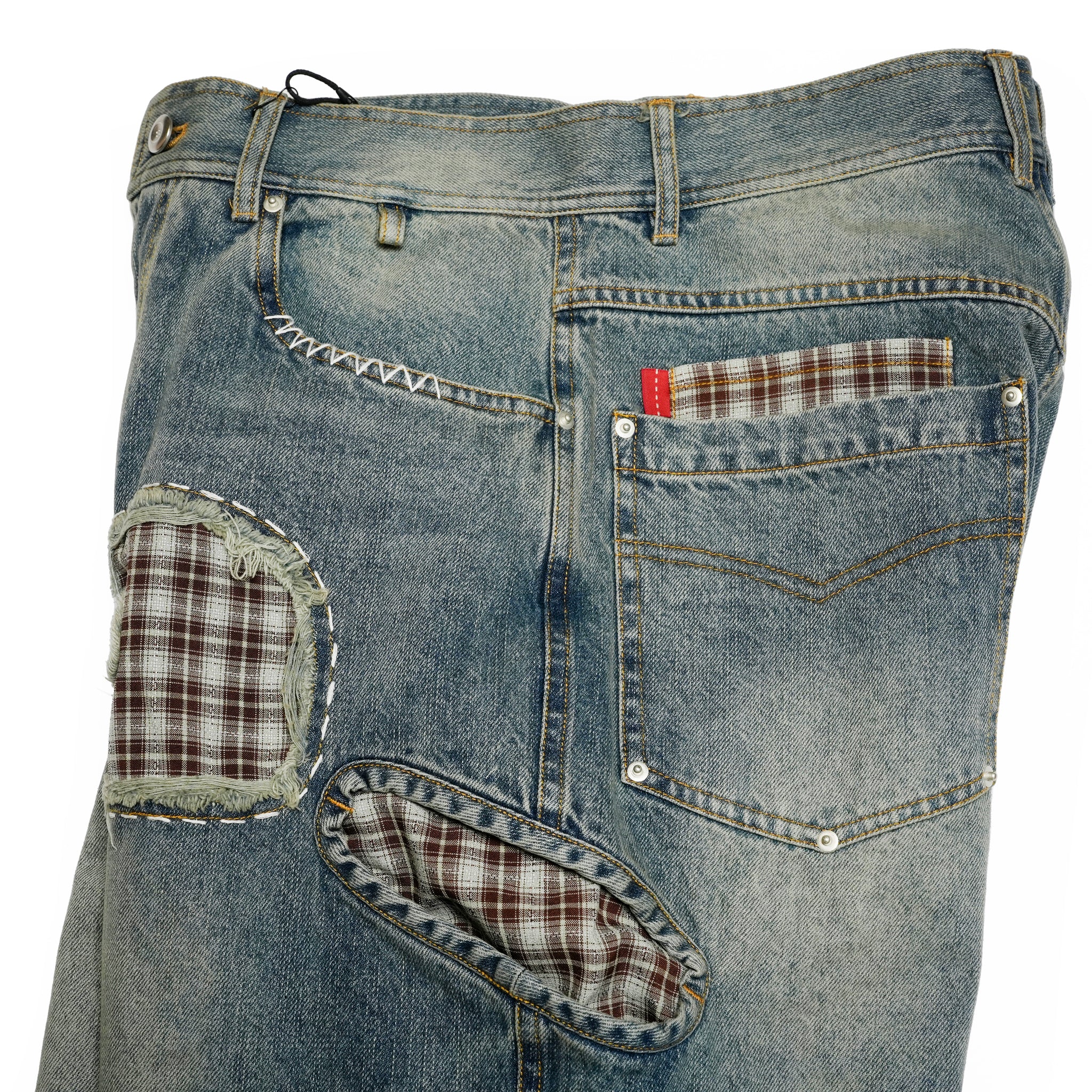 Pla25ssp12_Dirty Denim | Patch denim pants | Color:Dirty Denim【PLATEAU STUDIO_プラトー スタジオ】【archive】