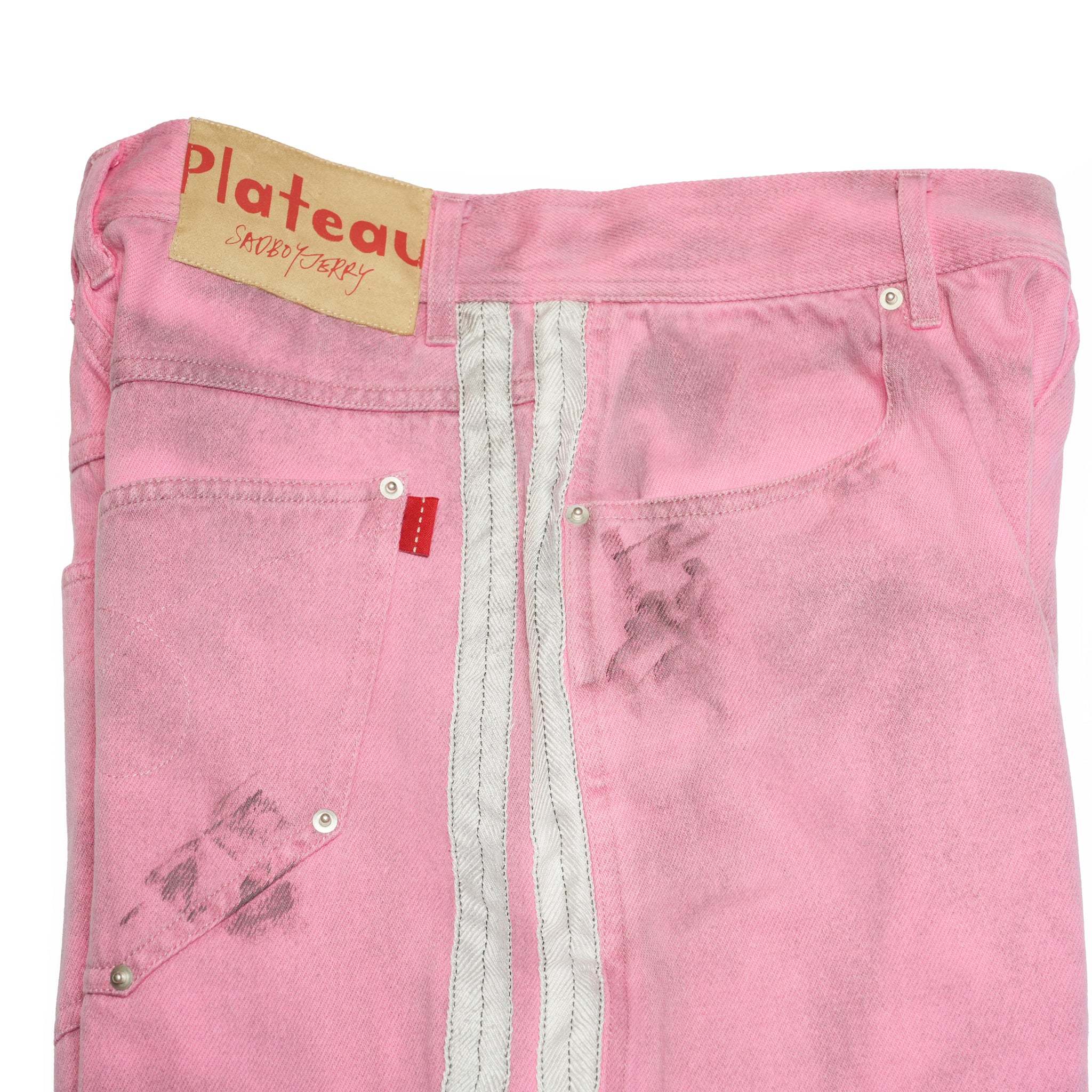 Pla25ssp09_Dirty Pink | Side line dirty pants | Color:Dirty Pink【PLATEAU STUDIO_プラトー スタジオ】【archive】