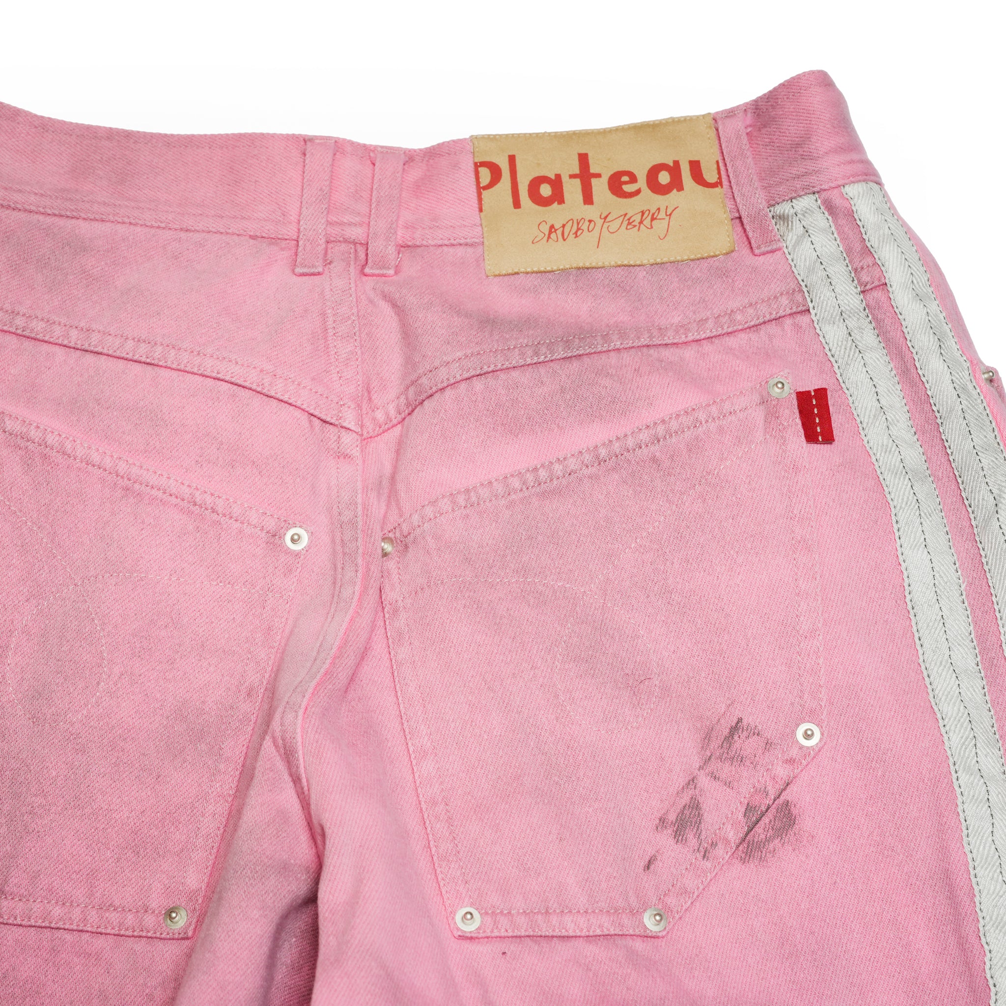 Pla25ssp09_Dirty Pink | Side line dirty pants | Color:Dirty Pink【PLATEAU STUDIO_プラトー スタジオ】【archive】