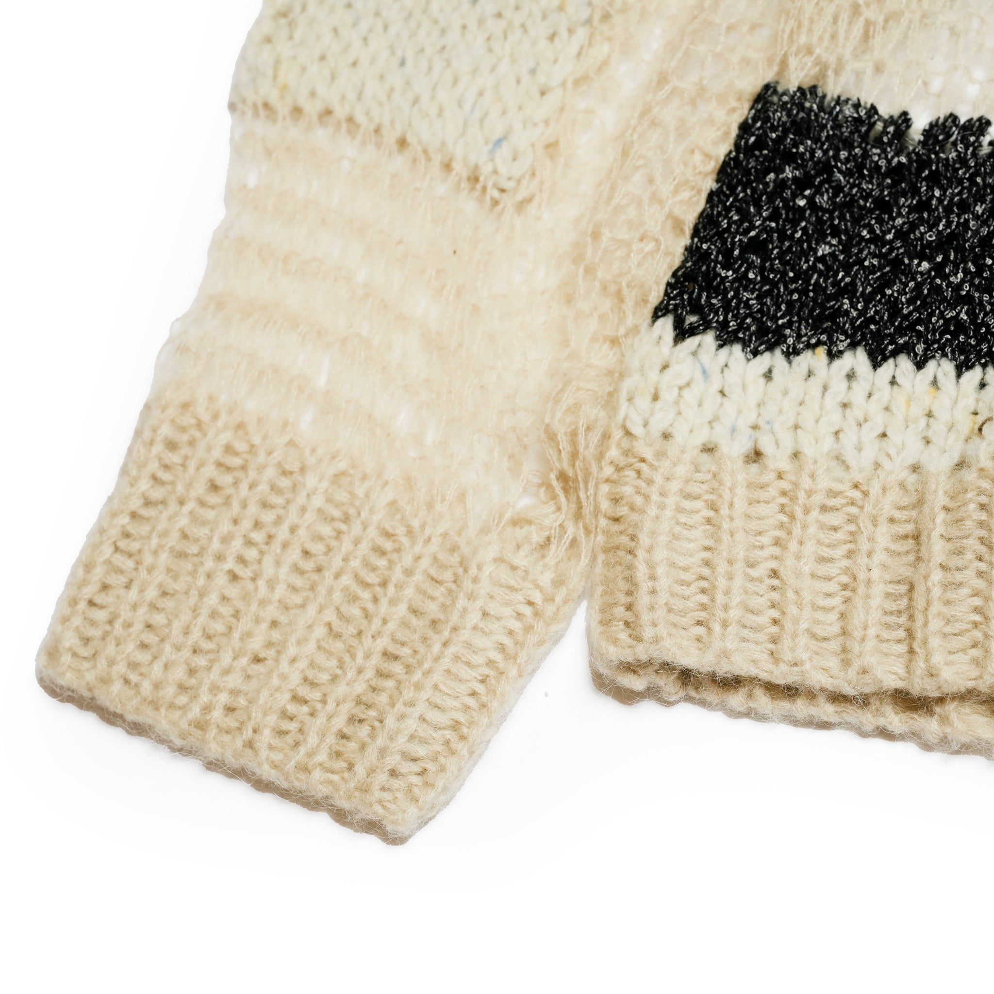 Pla25sskt05_Grey/Beige | Draft knit sweater | Color:Grey / Beige【PLATEAU STUDIO_プラトー スタジオ】