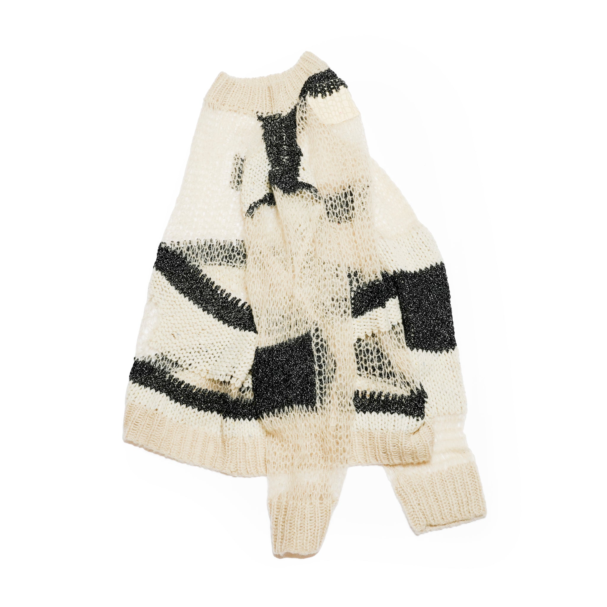 Pla25sskt05_Grey/Beige | Draft knit sweater | Color:Grey / Beige【PLATEAU STUDIO_プラトー スタジオ】