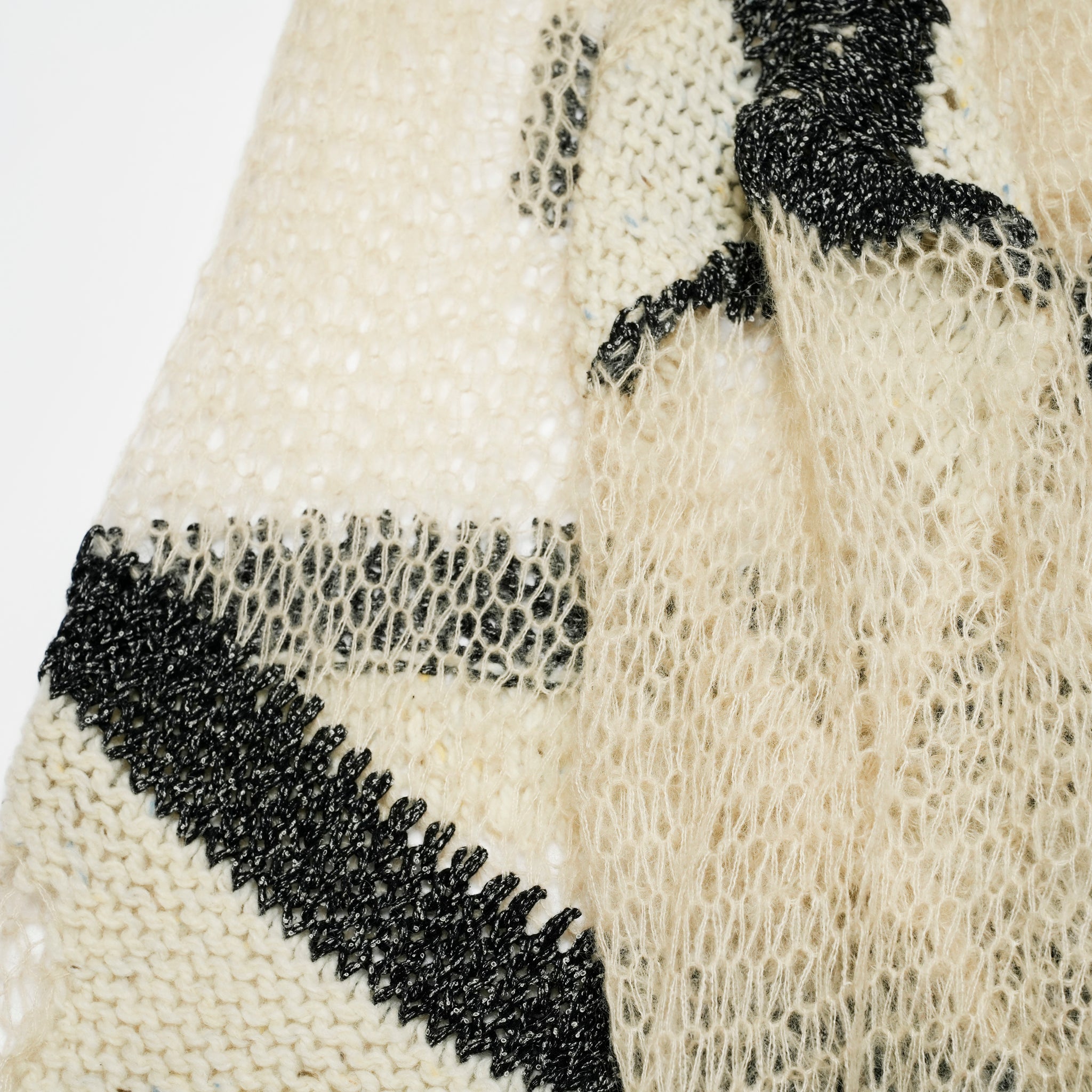 Pla25sskt05_Grey/Beige | Draft knit sweater | Color:Grey / Beige【PLATEAU STUDIO_プラトー スタジオ】