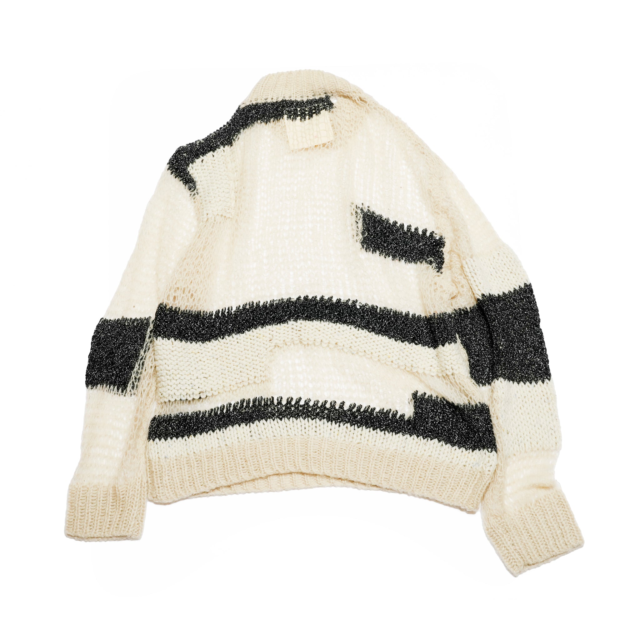 Pla25sskt05_Grey/Beige | Draft knit sweater | Color:Grey / Beige【PLATEAU STUDIO_プラトー スタジオ】