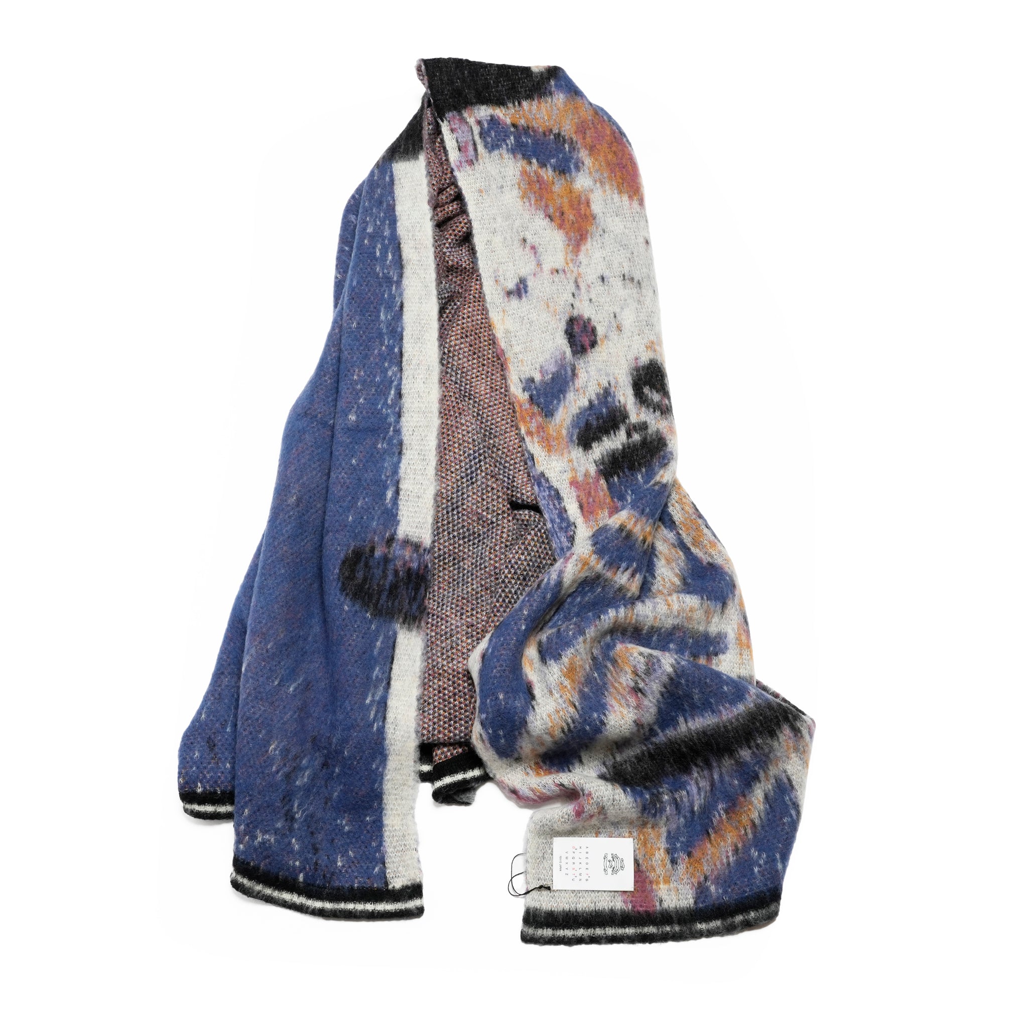 STARS MOHAIR KNIT BLANKET STOLE | Color_Blue | No_sf25aw-12_blue【STOF_ストフ】