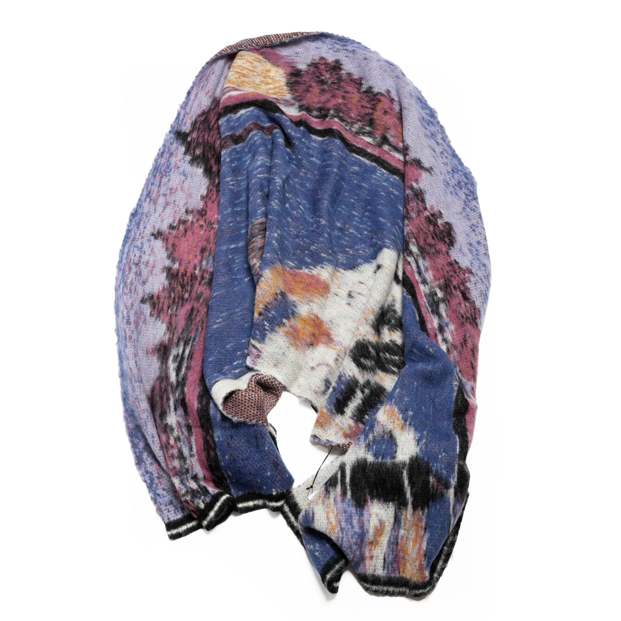 STARS MOHAIR KNIT BLANKET STOLE | Color_Blue | No_sf25aw-12_blue【STOF_ストフ】
