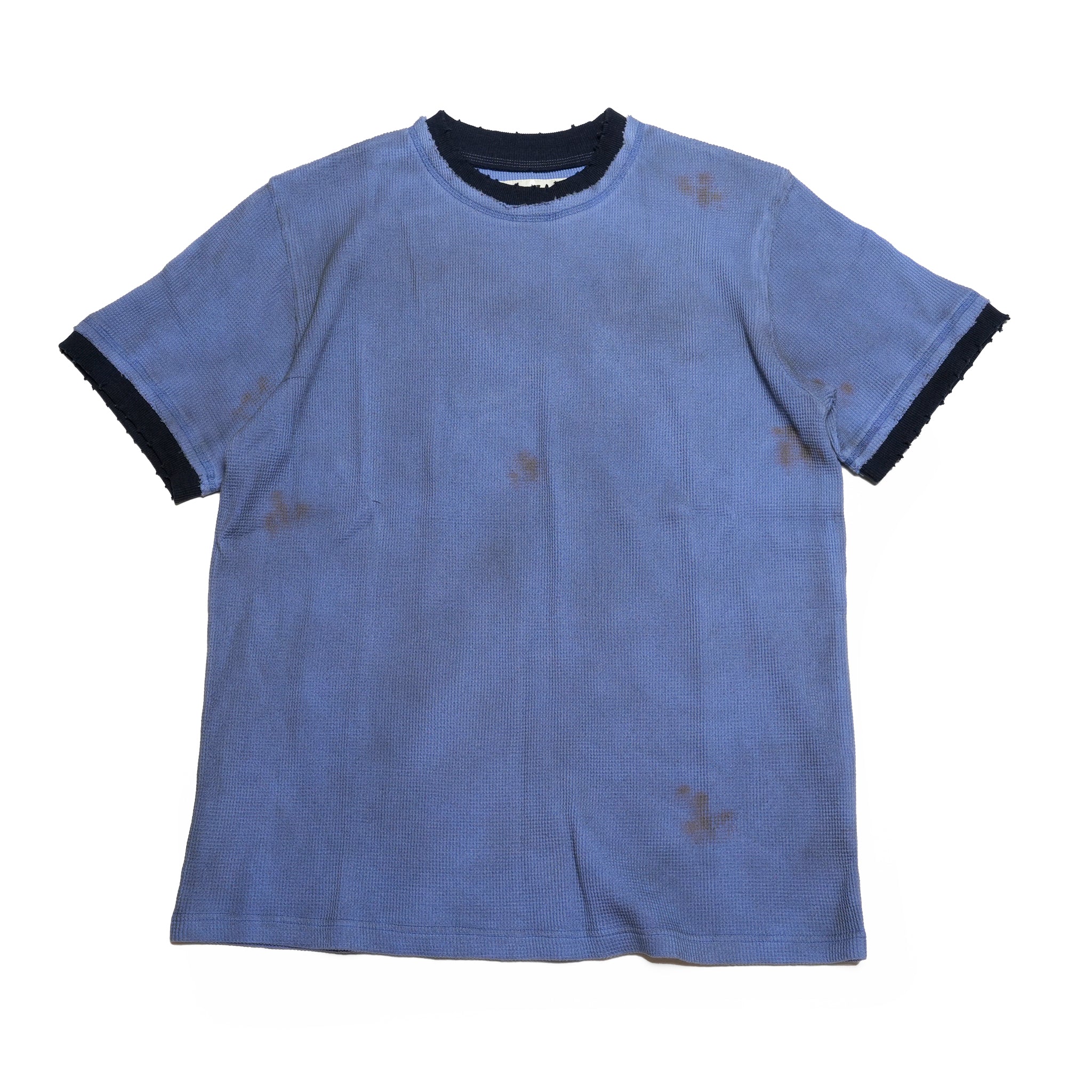 Pla25sst34_Blue/Navy | Vintage ringer waffle tee | Color:Blue / Navy【PLATEAU STUDIO_プラトー スタジオ】