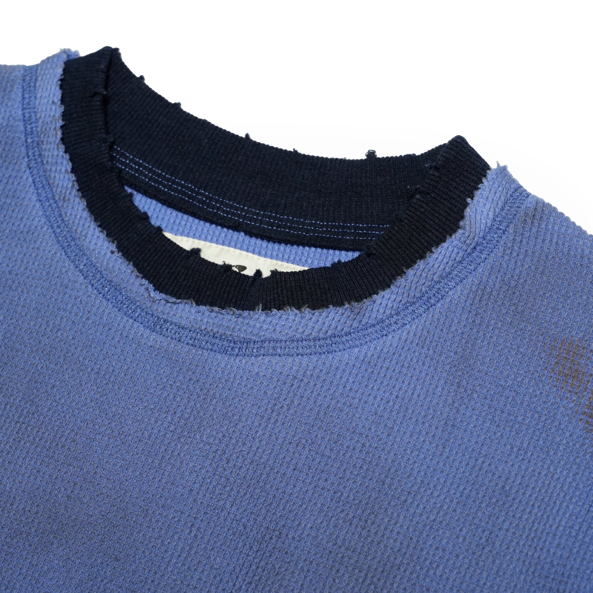 Pla25sst34_Blue/Navy | Vintage ringer waffle tee | Color:Blue / Navy【PLATEAU STUDIO_プラトー スタジオ】