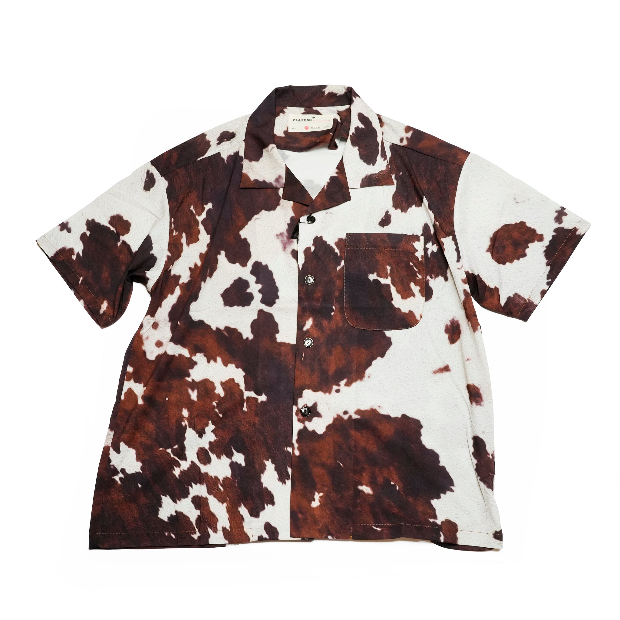 Pla25sst04_Print | Cowhide printed shirt | Color:Print【PLATEAU STUDIO_プラトー スタジオ】【archive】