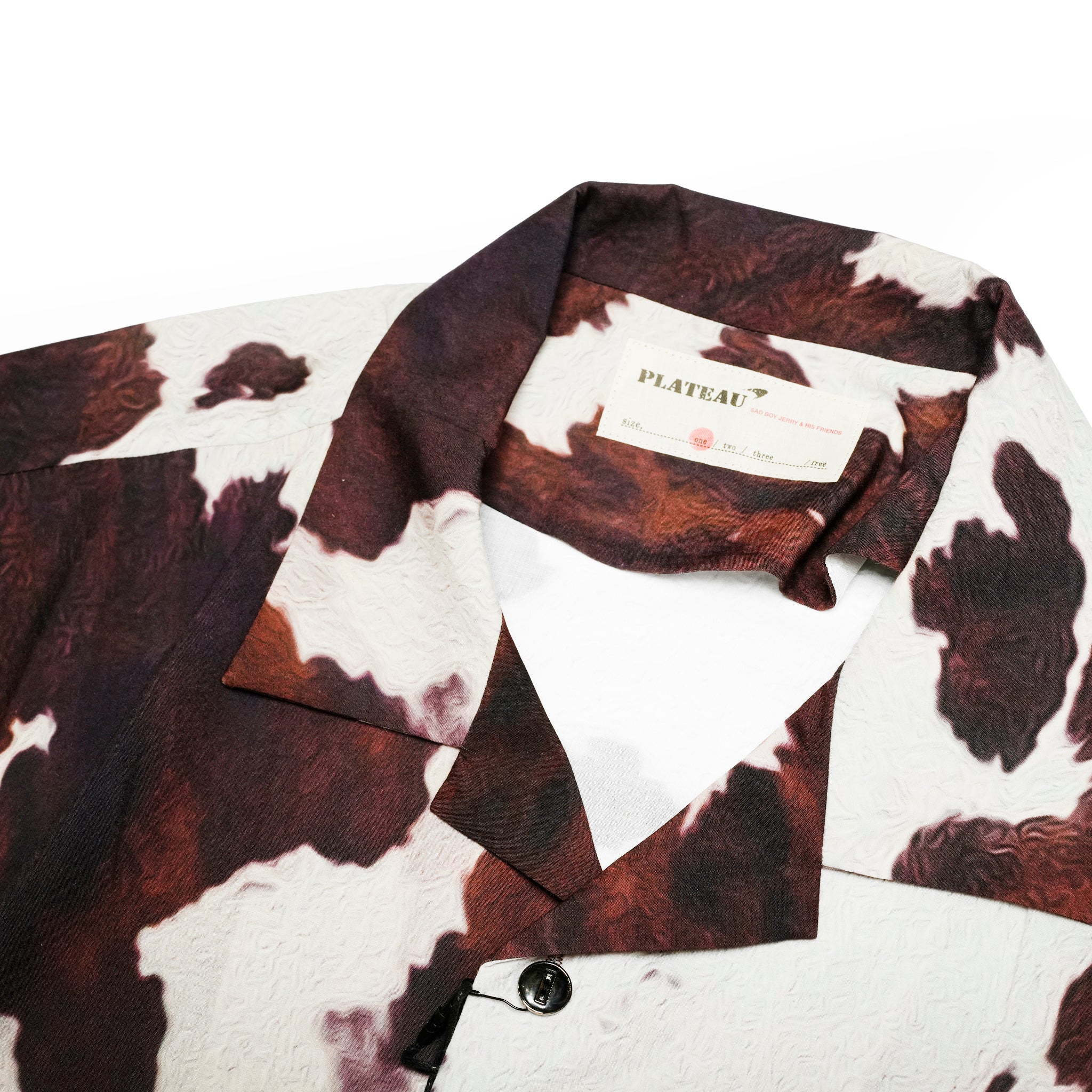 Pla25sst04_Print | Cowhide printed shirt | Color:Print【PLATEAU STUDIO_プラトー スタジオ】【archive】