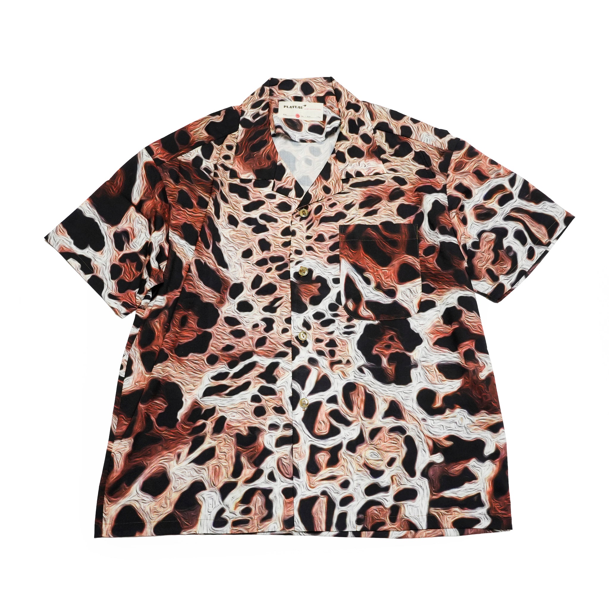 Pla25sst03_Print | Leopard printed shirt | Color:Print【PLATEAU STUDIO_プラトー スタジオ】
