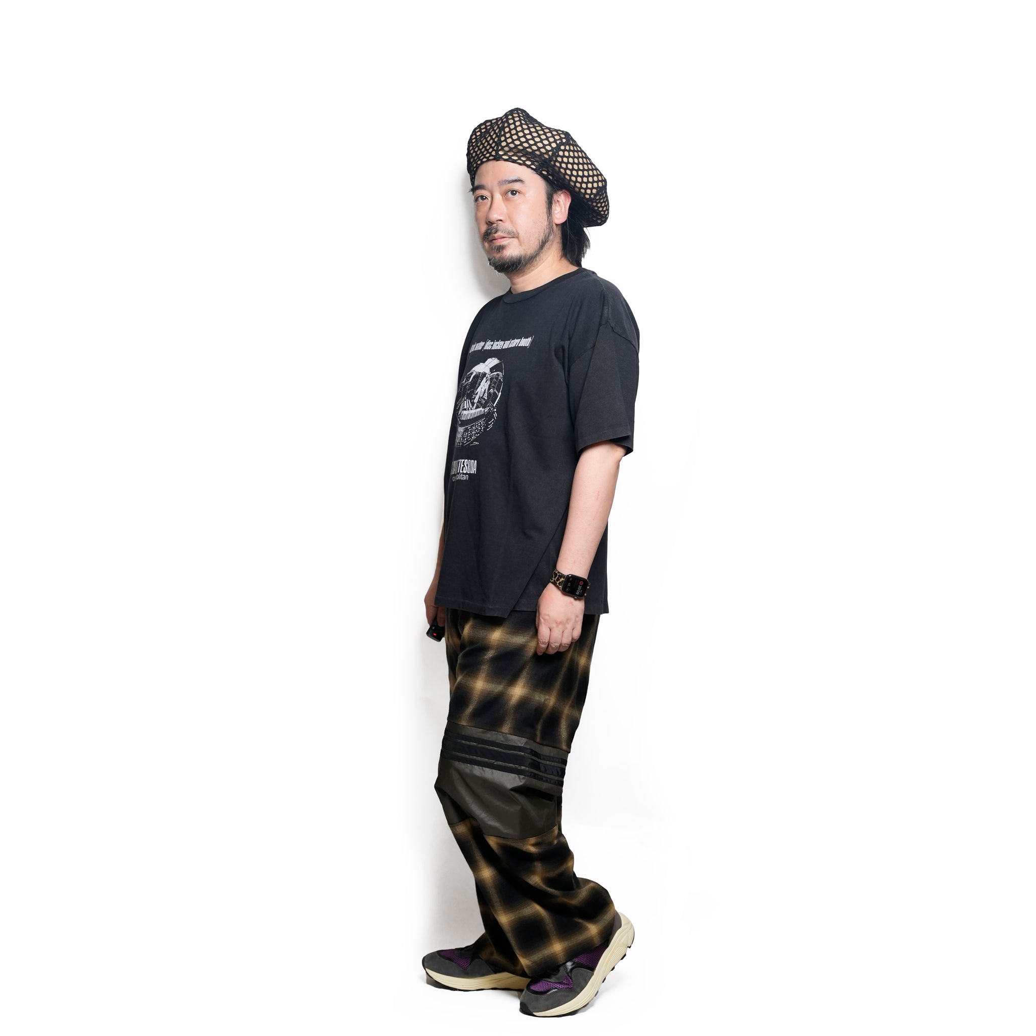 COVERED JUTE 8 PANELS BIG BERET | Color_Natural-Black | No_25-2-HT8BB02【ORIGINAL JOHN_オリジナルジョン】
