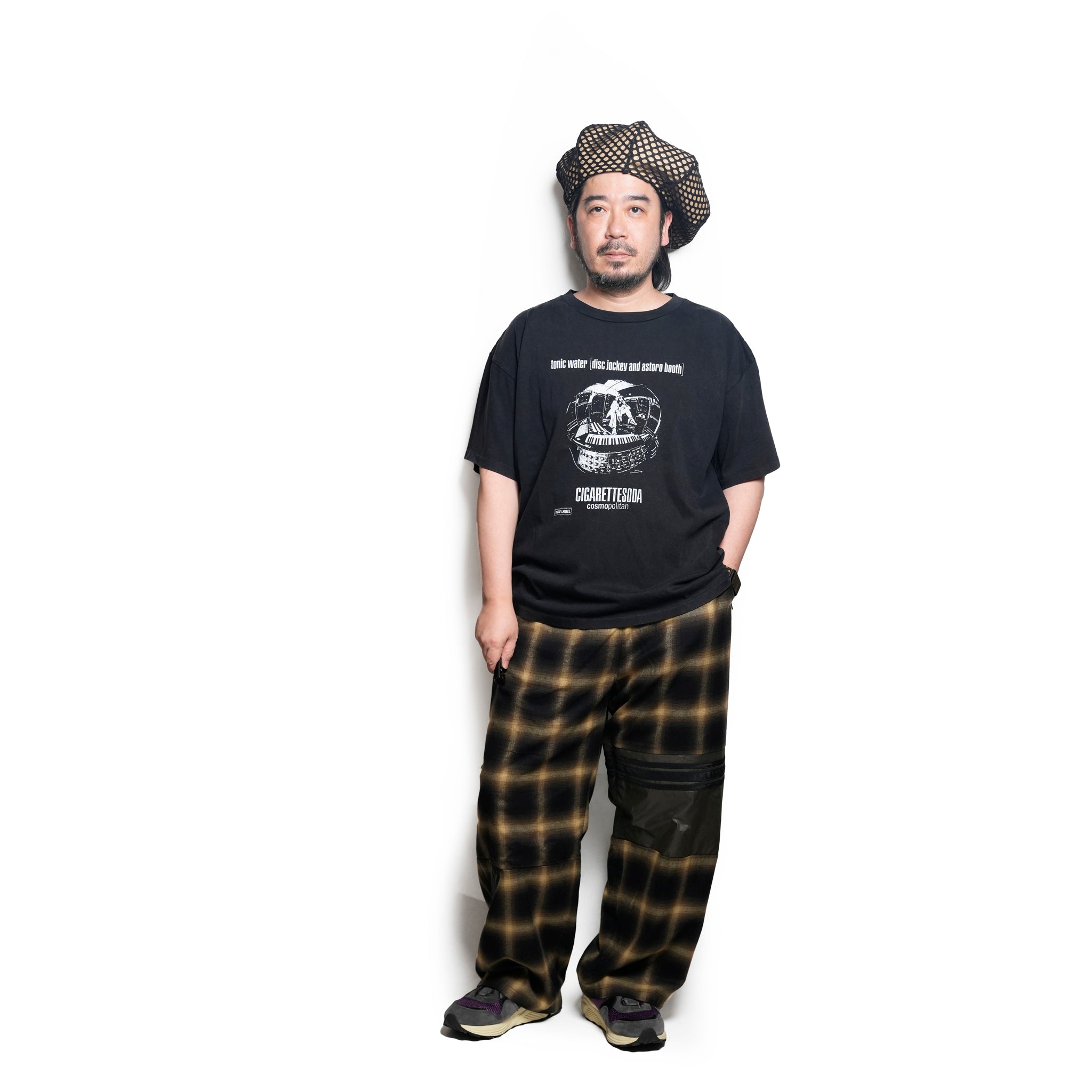 COVERED JUTE 8 PANELS BIG BERET | Color_Natural-Black | No_25-2-HT8BB02【ORIGINAL JOHN_オリジナルジョン】
