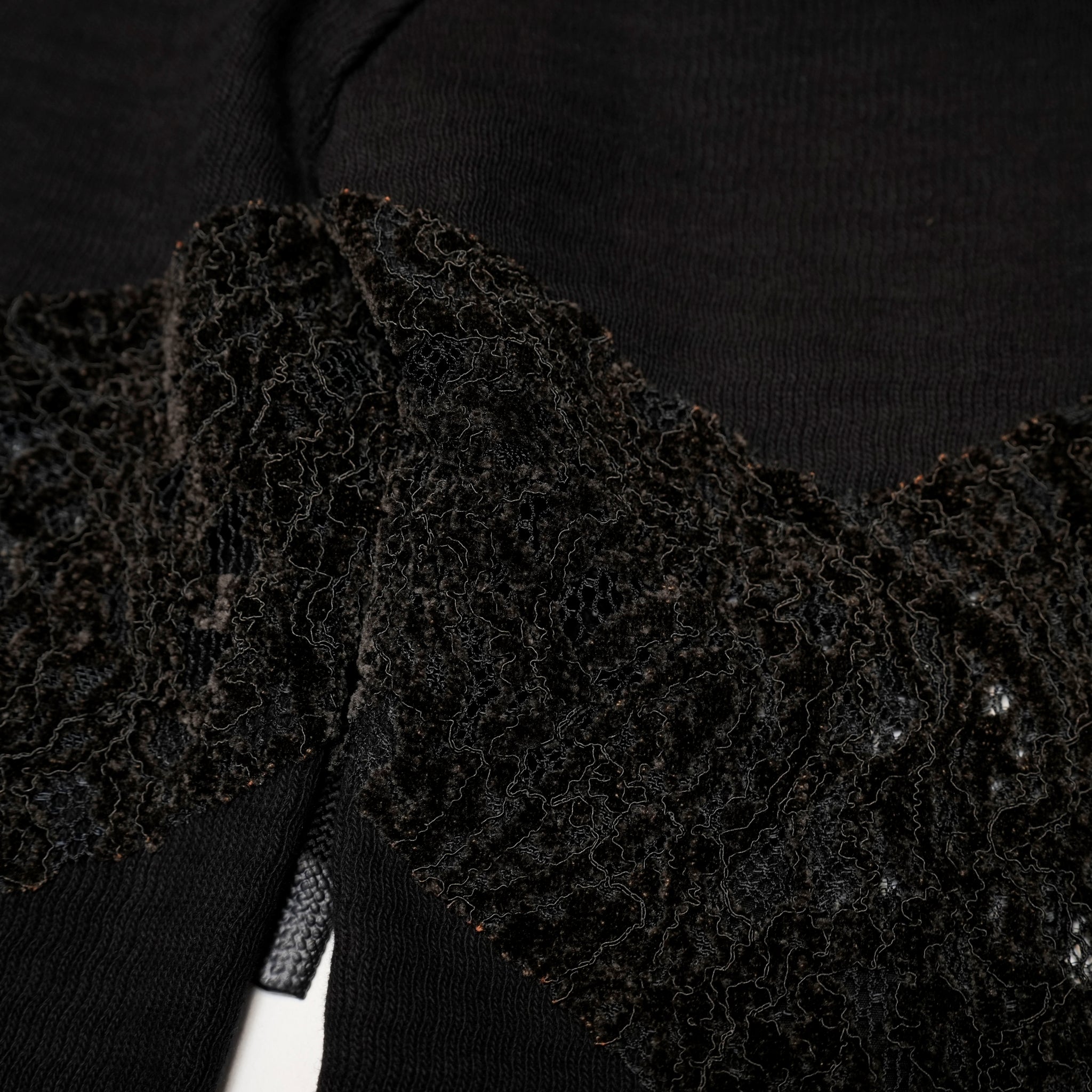 SNA24-P04 | < Urban Cyber Collection > 2-Way Layered V-Cut Lace Pants - Black【SEIVSON_セイブソン】【archive】