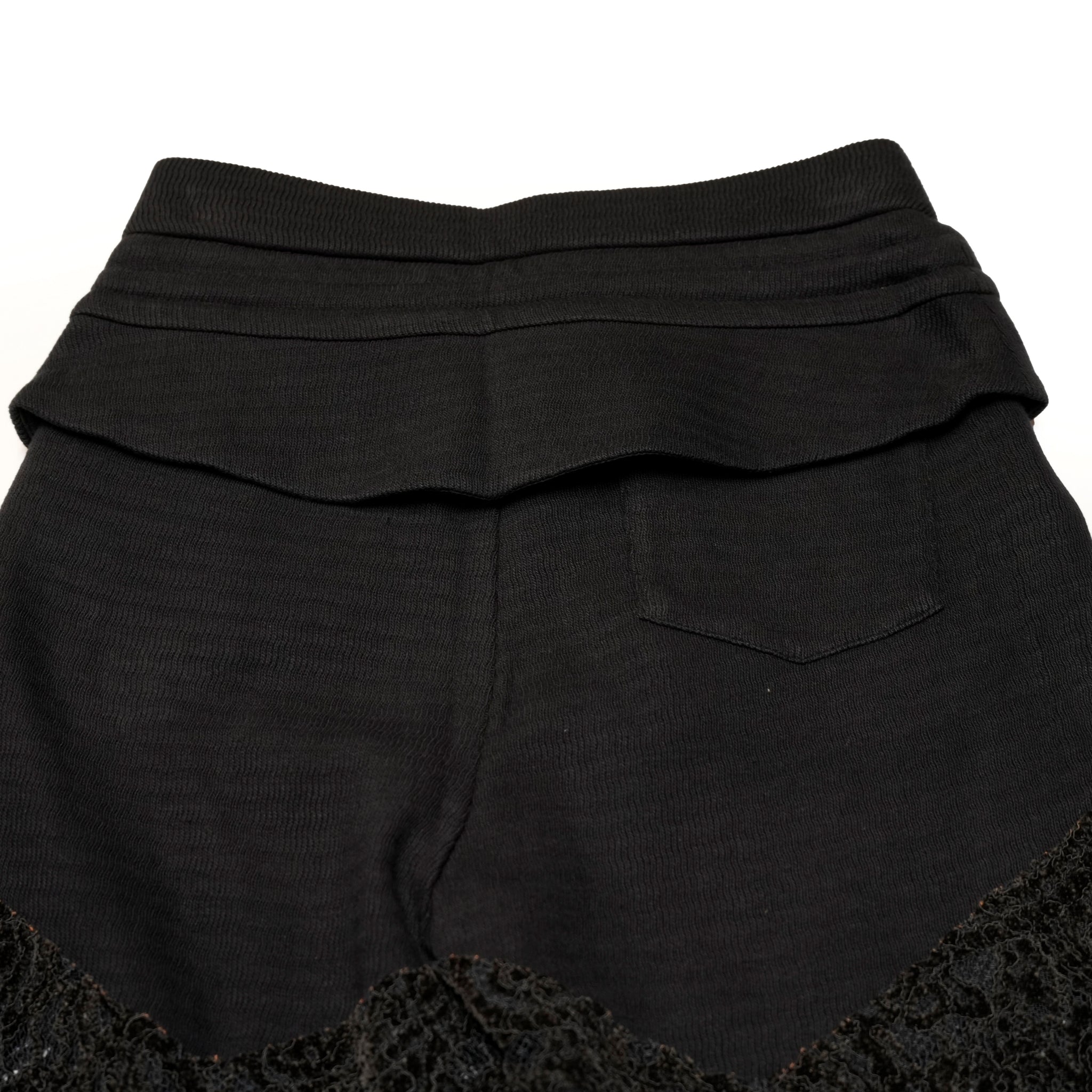 SNA24-P04 | < Urban Cyber Collection > 2-Way Layered V-Cut Lace Pants - Black【SEIVSON_セイブソン】【archive】