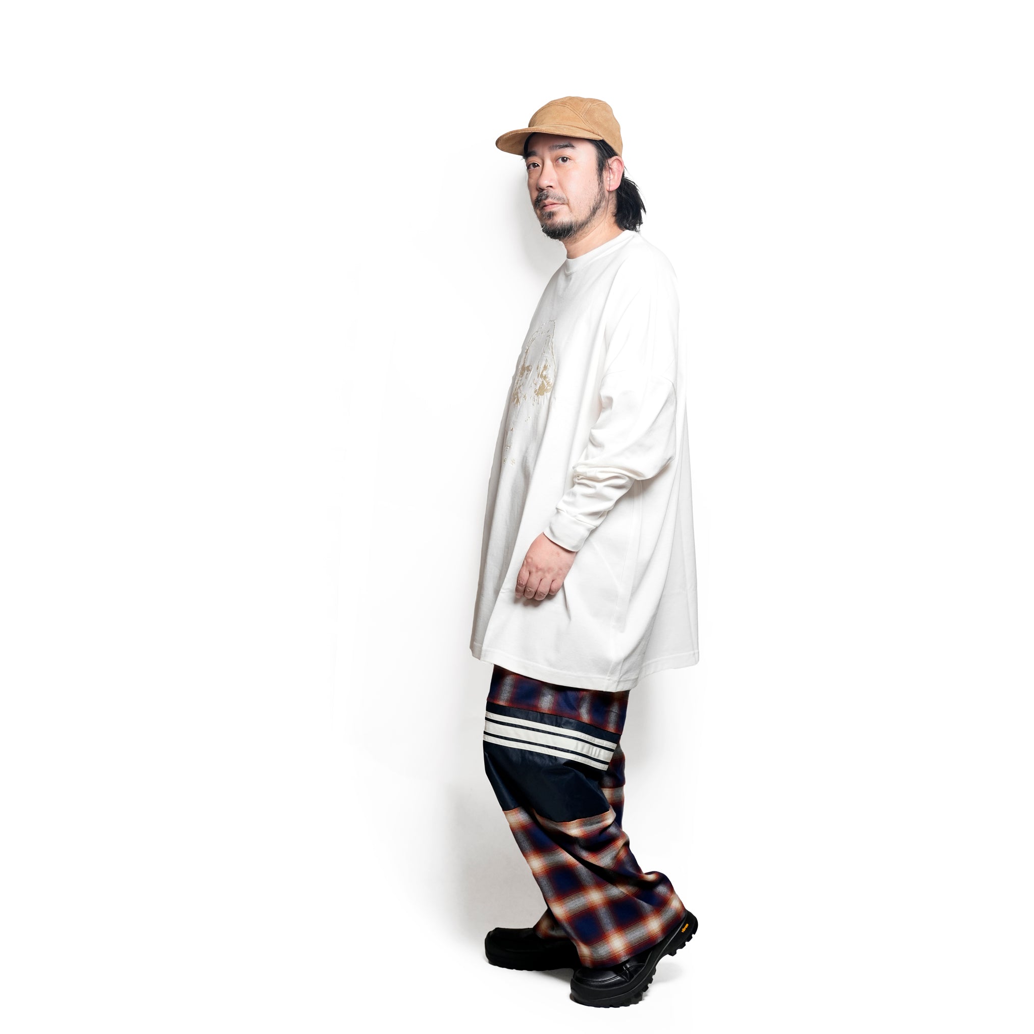 ECONOMY EMBROI L/S T-SHIRT | Color_White | No_sf25aw-20c_white【STOF_ストフ】