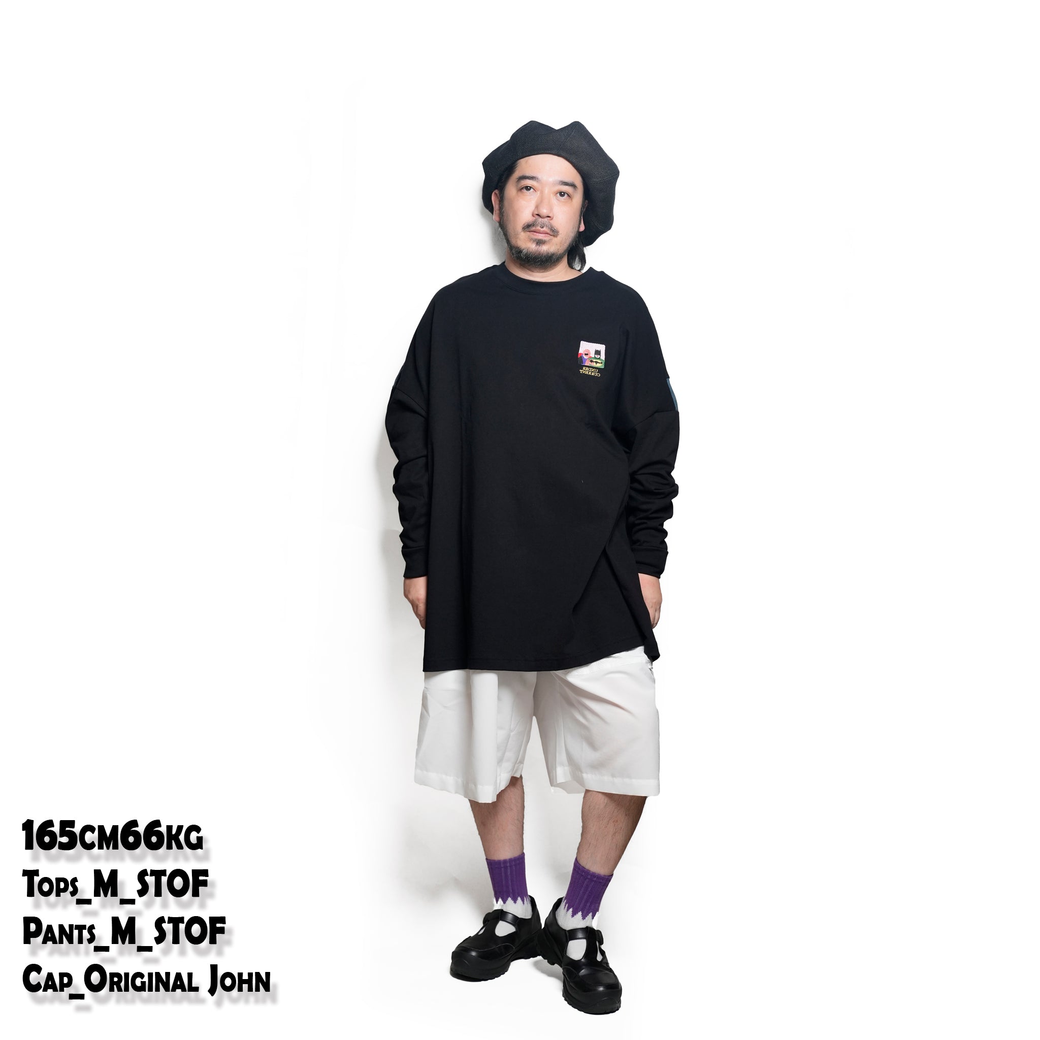 TALK ON YOUR BACK L/S T-SHIRT | Color_Black | No_sf25aw-19_black【STOF_ストフ】