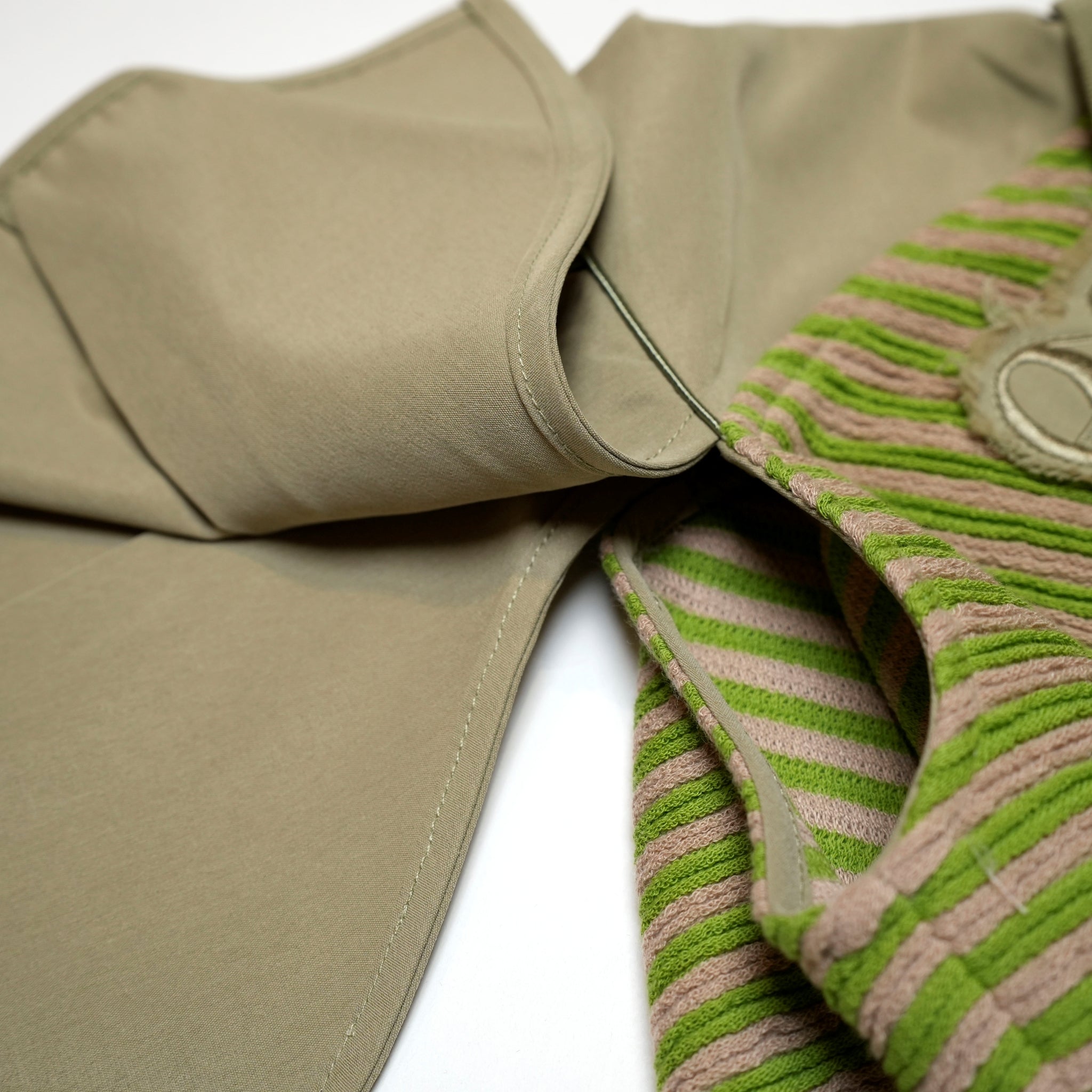 SNA24-T02 | < Urban Cyber Collection > Futuristic Ribbed Collar Patchwork Polo Shirt - Green【SEIVSON_セイブソン】【archive】