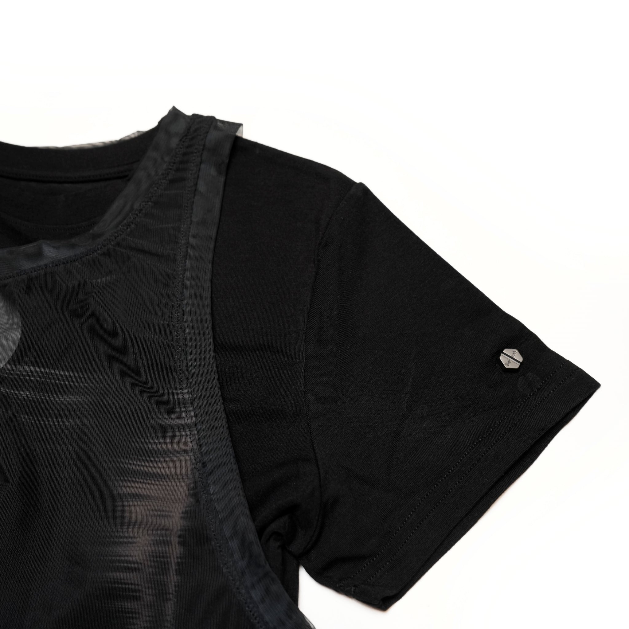 SNA24-T04 | <Future Women:X-ray Collection> See -through T-Shirt - Black【SEIVSON_セイブソン】【archive】