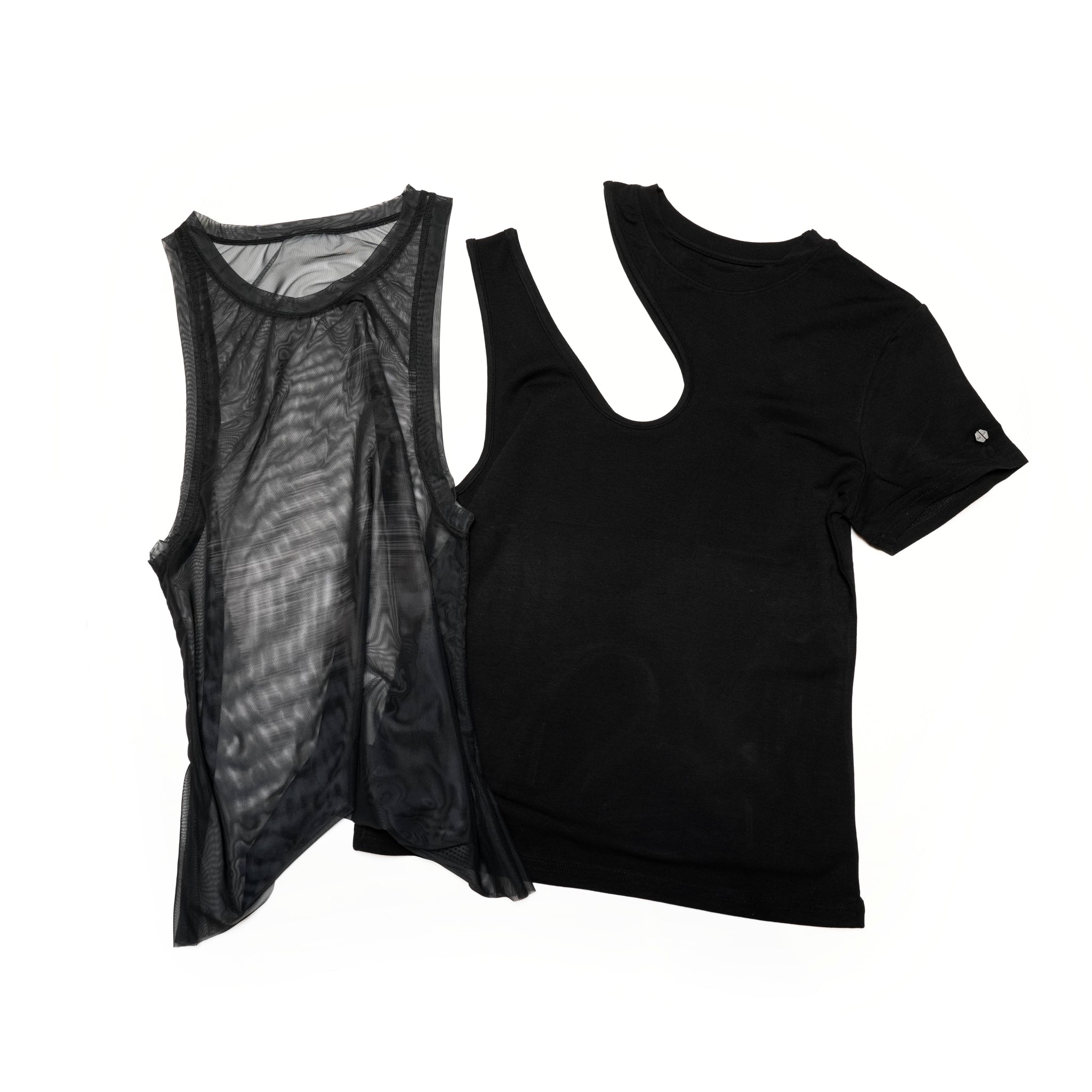 SNA24-T04 | <Future Women:X-ray Collection> See -through T-Shirt - Black【SEIVSON_セイブソン】【archive】