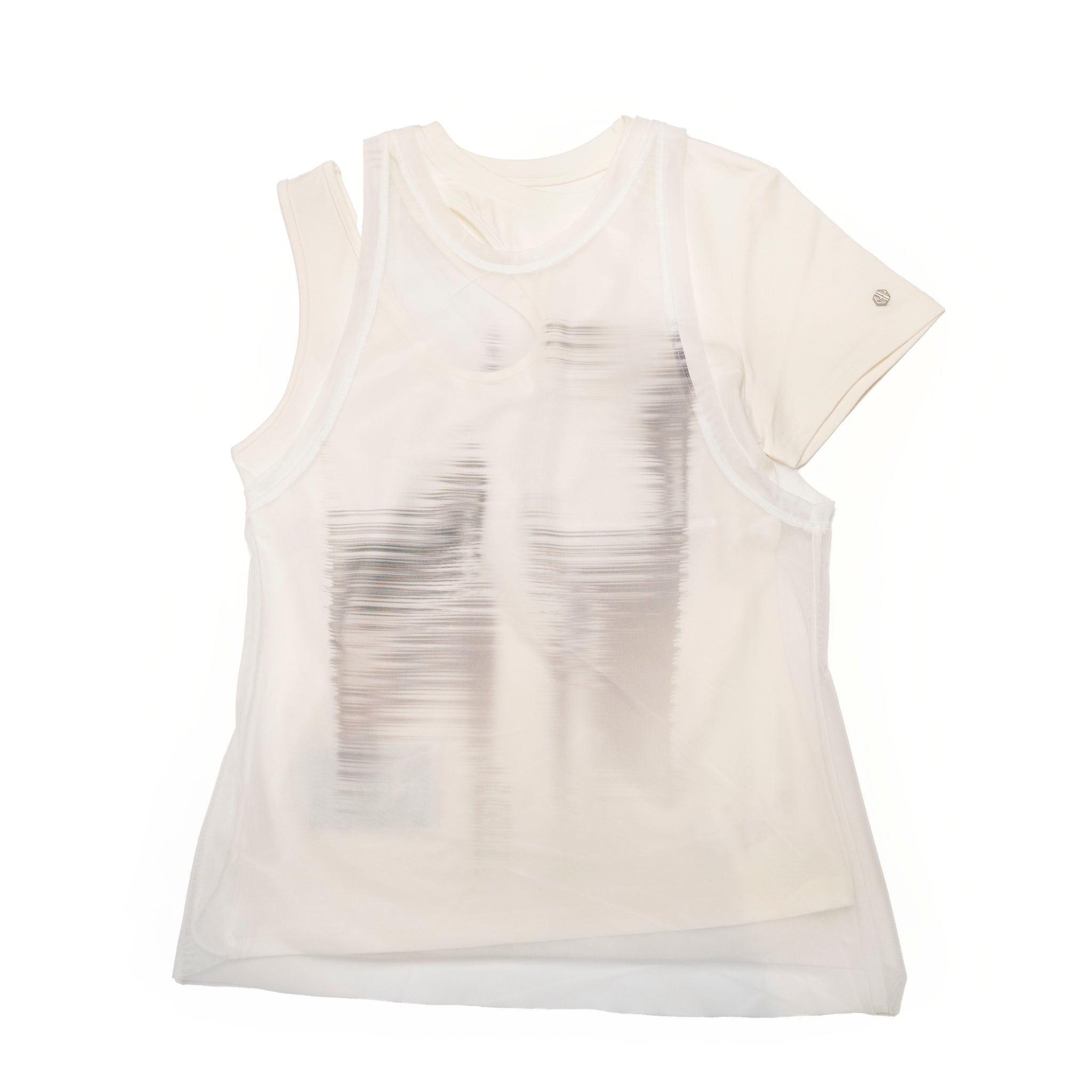 SNA24-T04 | <Future Women:X-ray Collection> See -through T-Shirt - White【SEIVSON_セイブソン】【archive】