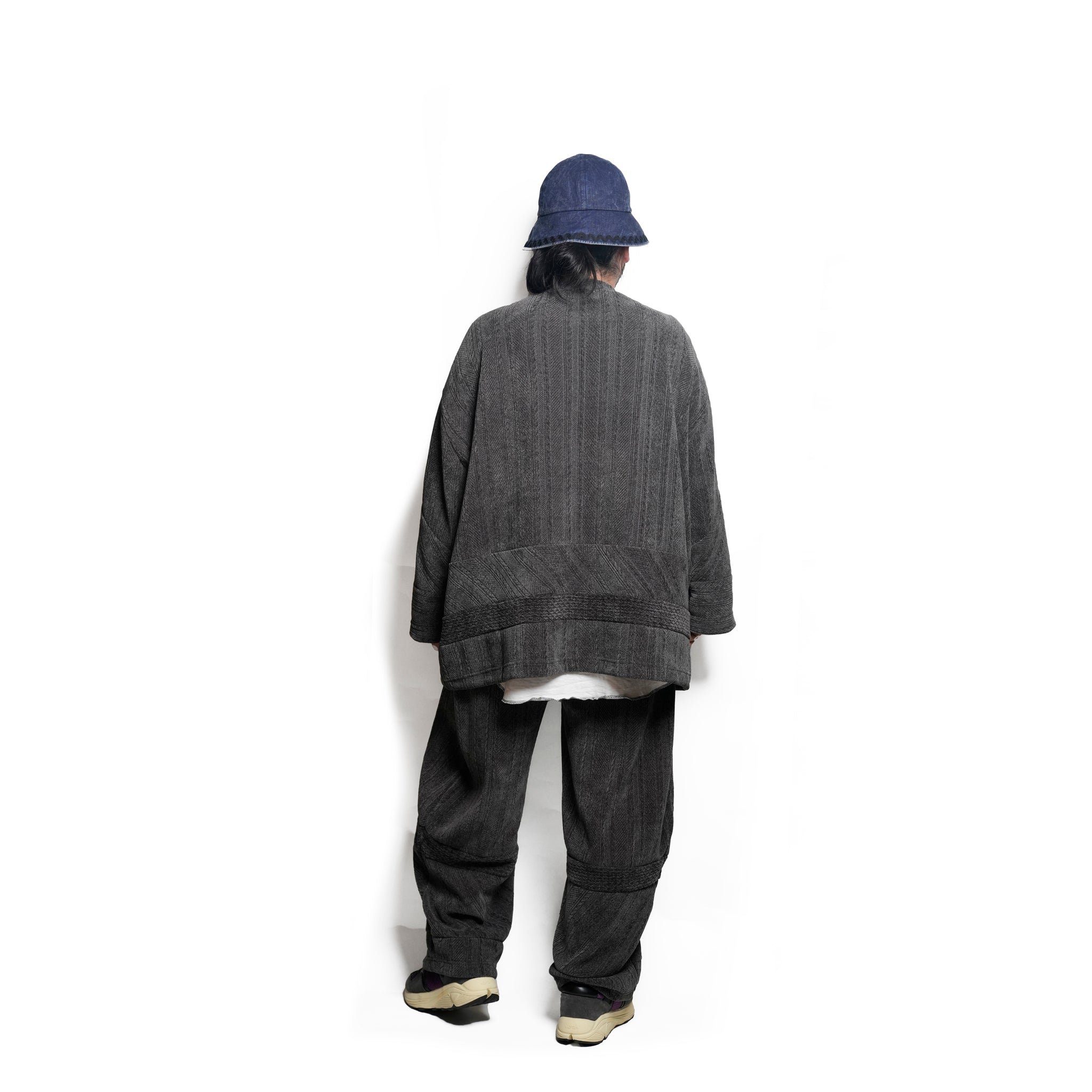 Pattern Switch Wide Pants | Color_Charcoal | No_bsd25aw-18_charcoal【BEDSIDEDRAMA_ベッドサイドドラマ】