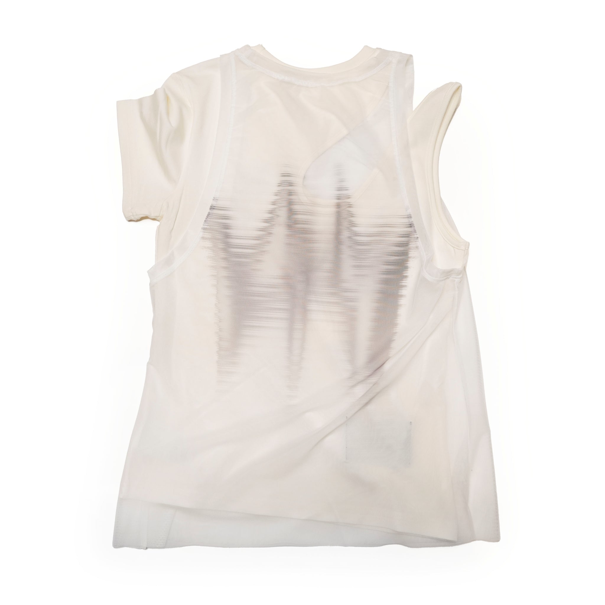 SNA24-T04 | <Future Women:X-ray Collection> See -through T-Shirt - White【SEIVSON_セイブソン】【archive】