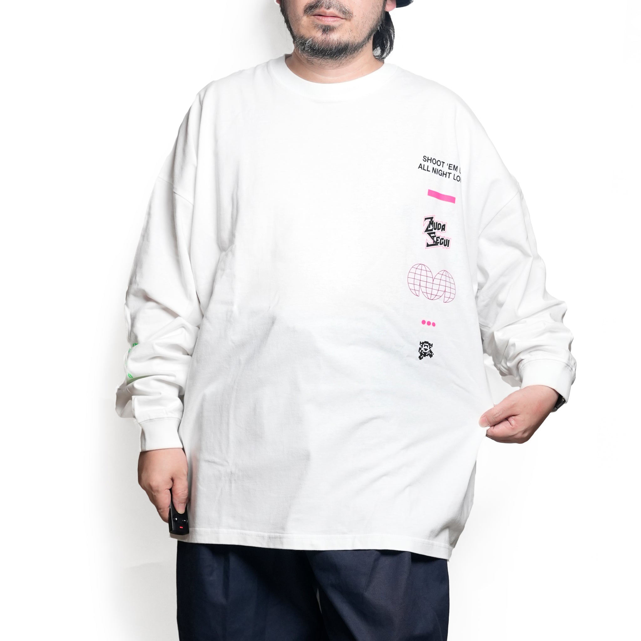 グラフィック tee L/S_3 | Color_Color: White | No__213_color: white【UNTRACE_アントレース】