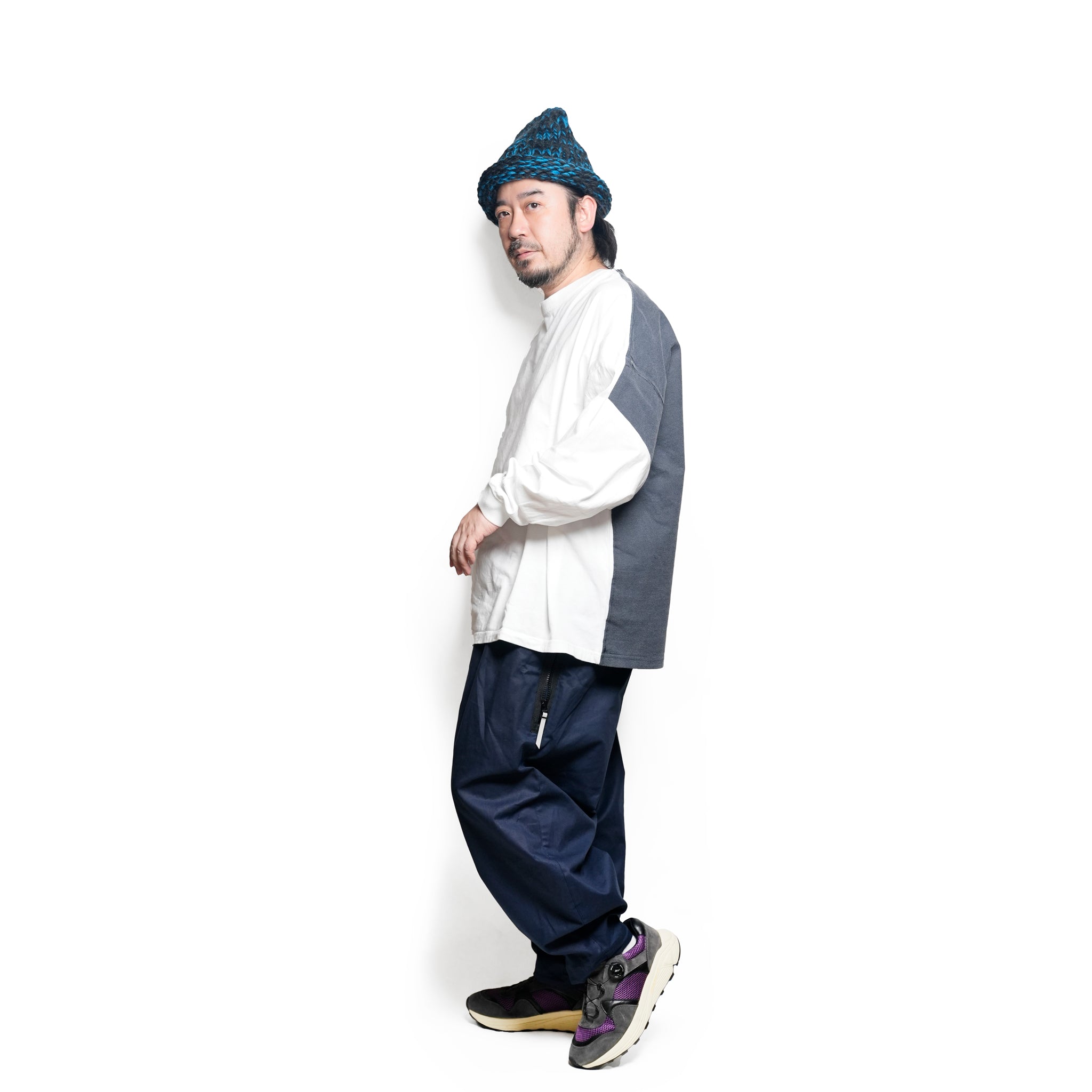 グラフィック tee L/S_7 | Color_Color: White X Gray | No__217_color: white x gray【UNTRACE_アントレース】