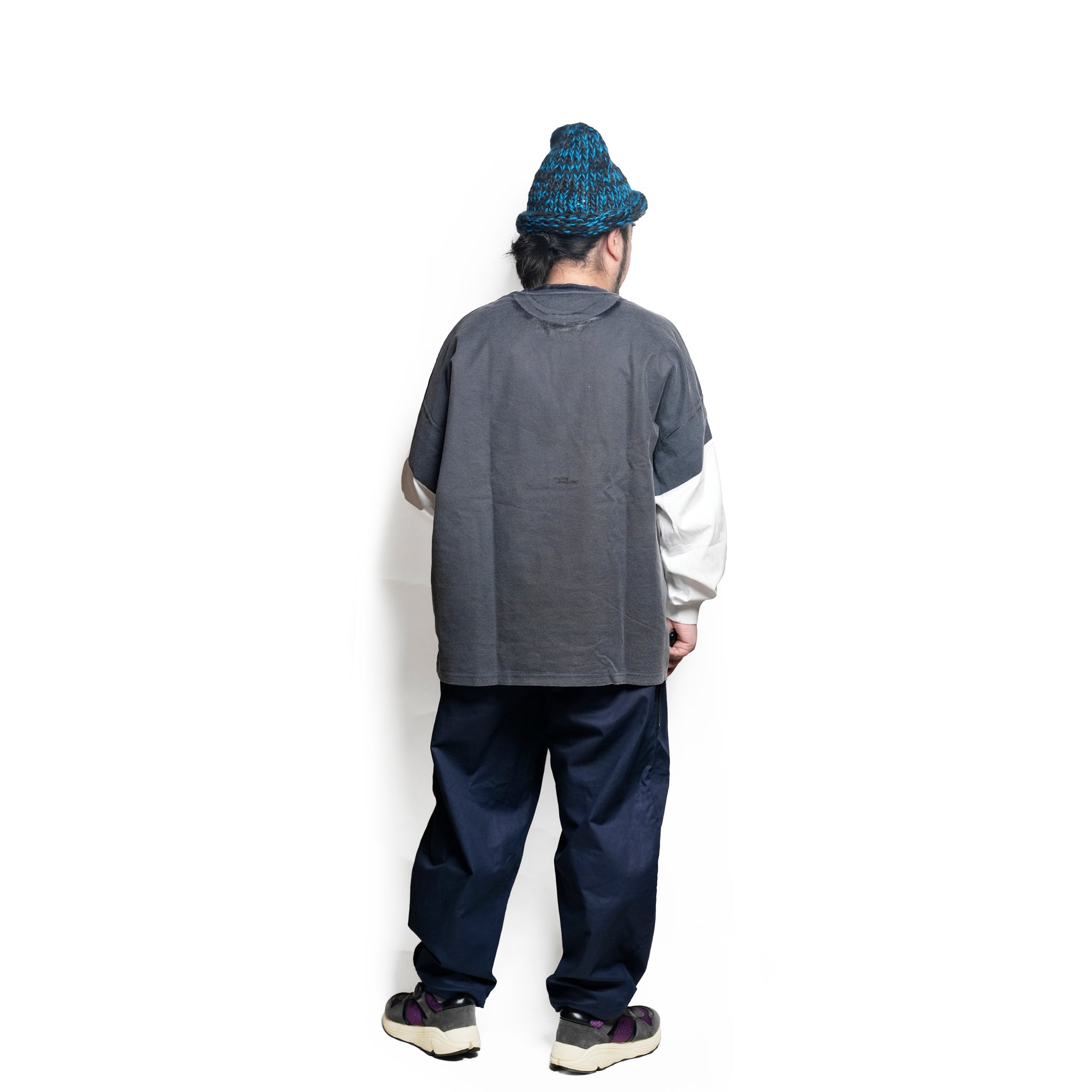 グラフィック tee L/S_7 | Color_Color: White X Gray | No__217_color: white x gray【UNTRACE_アントレース】