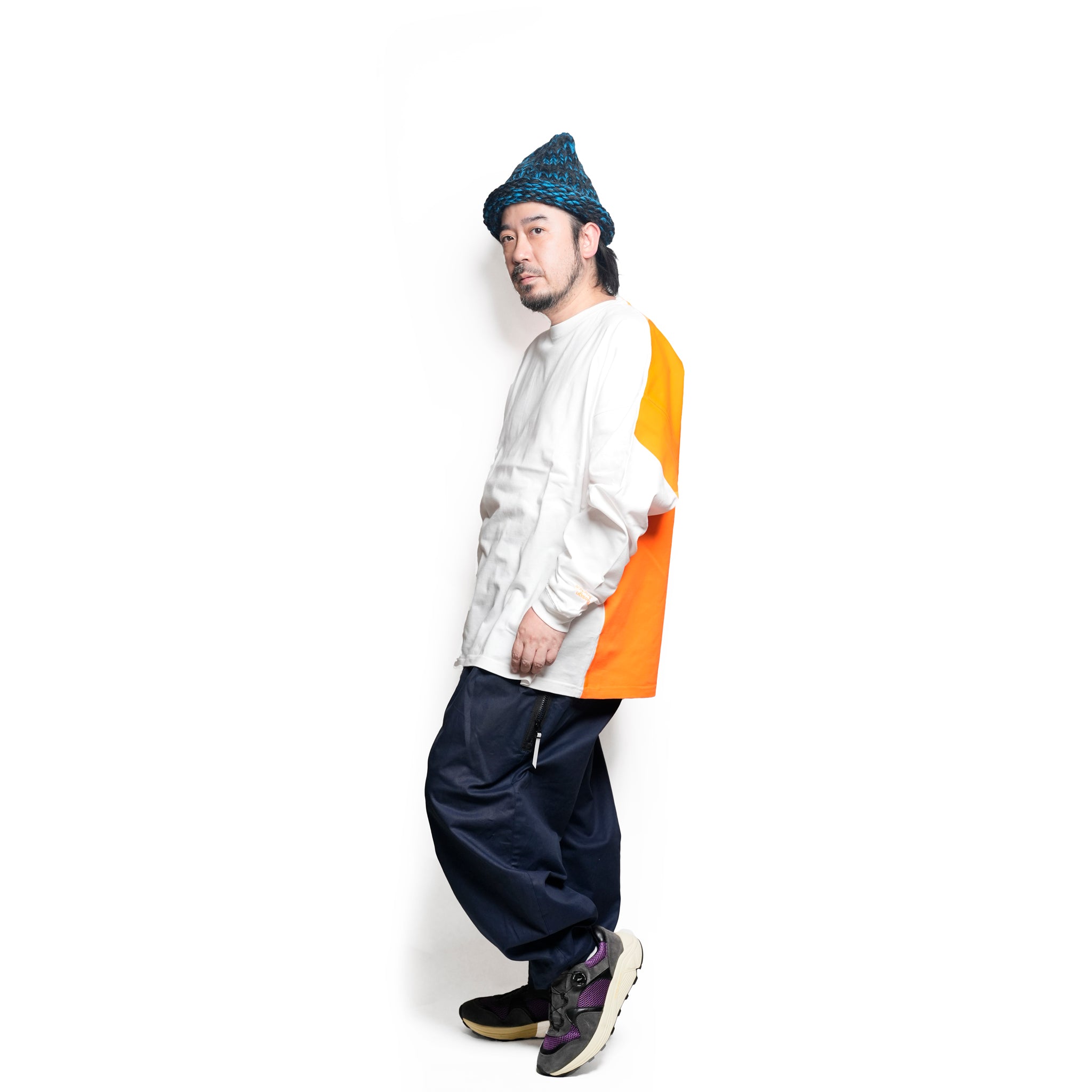 グラフィック tee L/S_7 | Color_Color: White X Orange | No__217_color: white x orange【UNTRACE_アントレース】