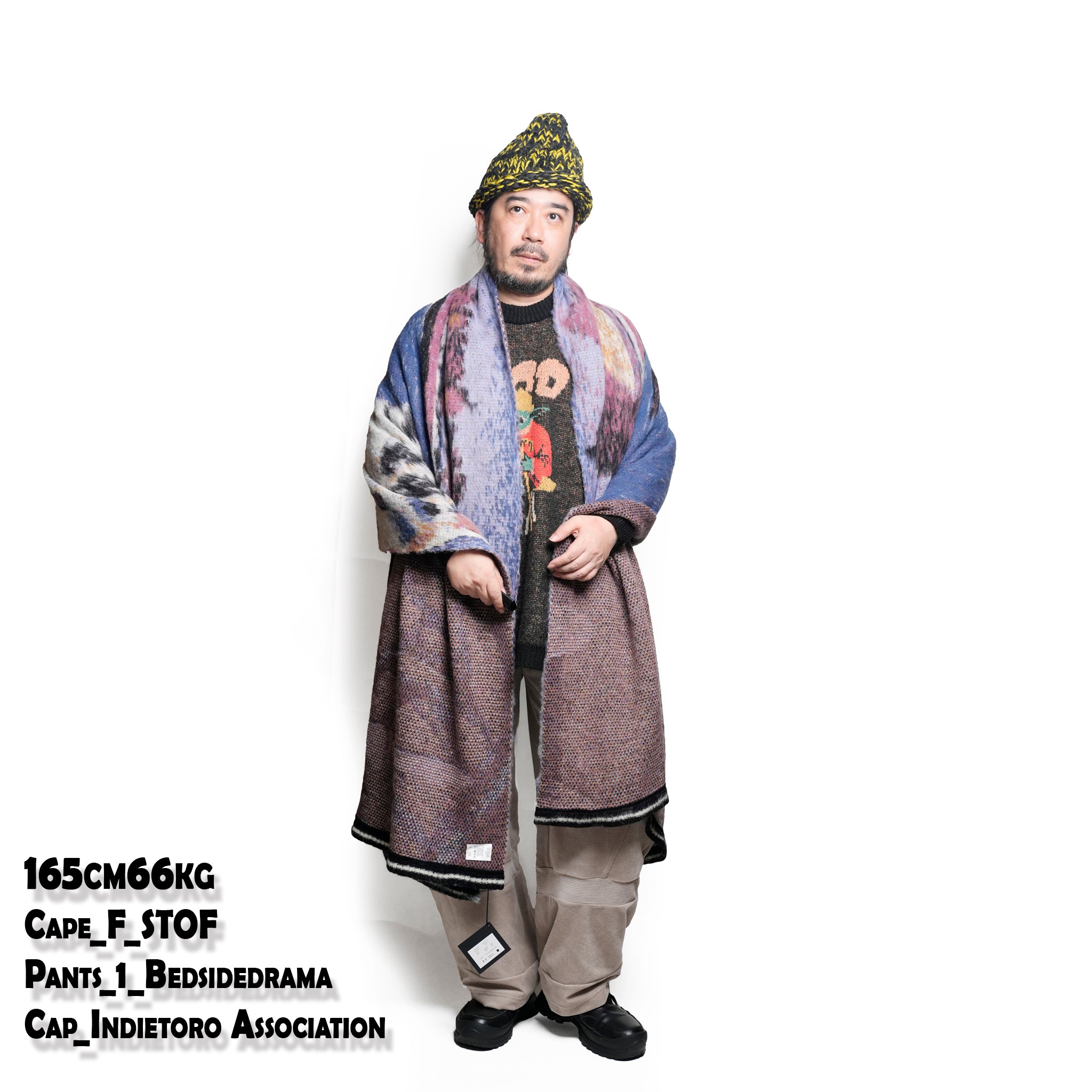 STARS MOHAIR KNIT BLANKET STOLE | Color_Blue | No_sf25aw-12_blue【STOF_ストフ】