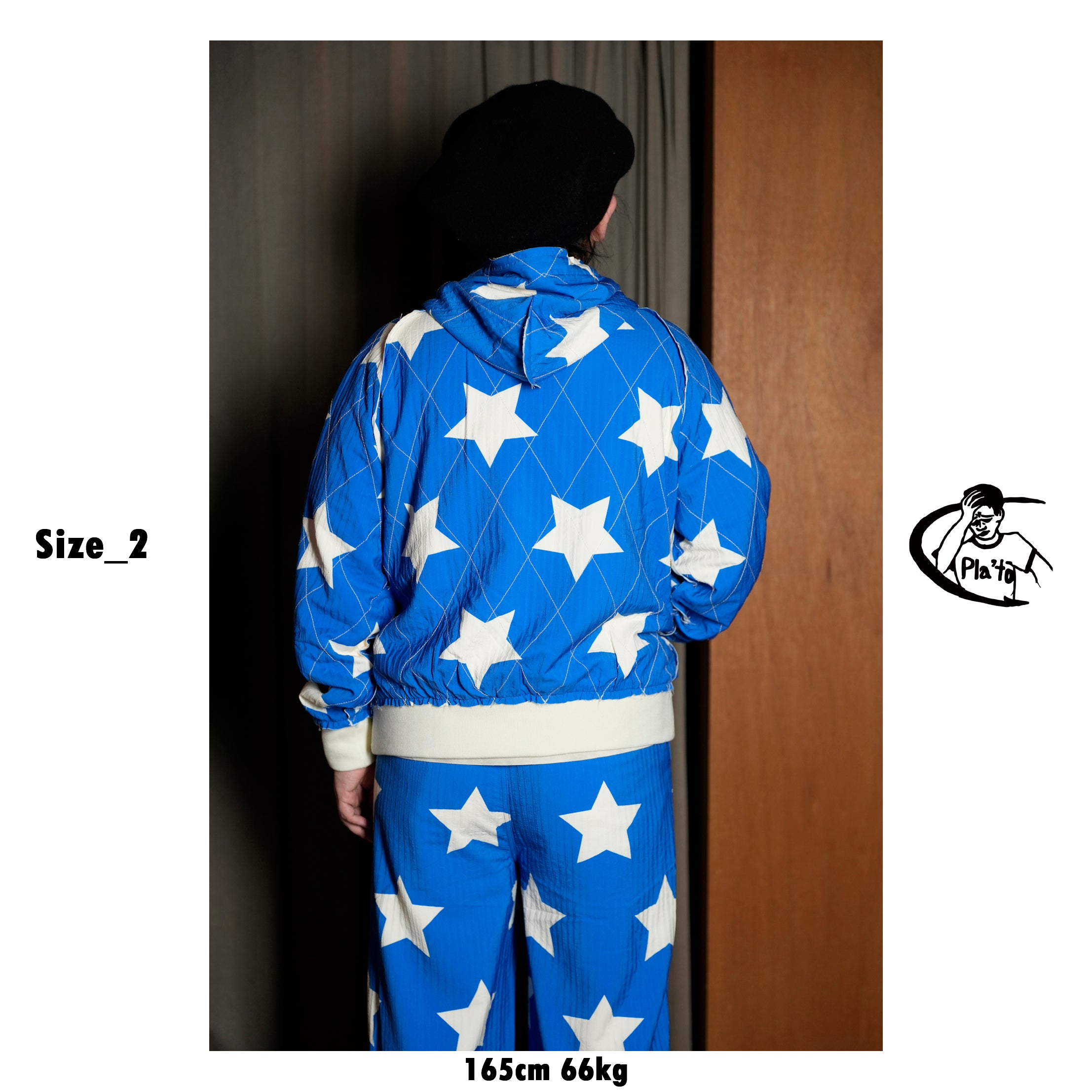 Pla25ssj10_Blue | Star zip-up jacket | Color:Blue【PLATEAU STUDIO_プラトー スタジオ】