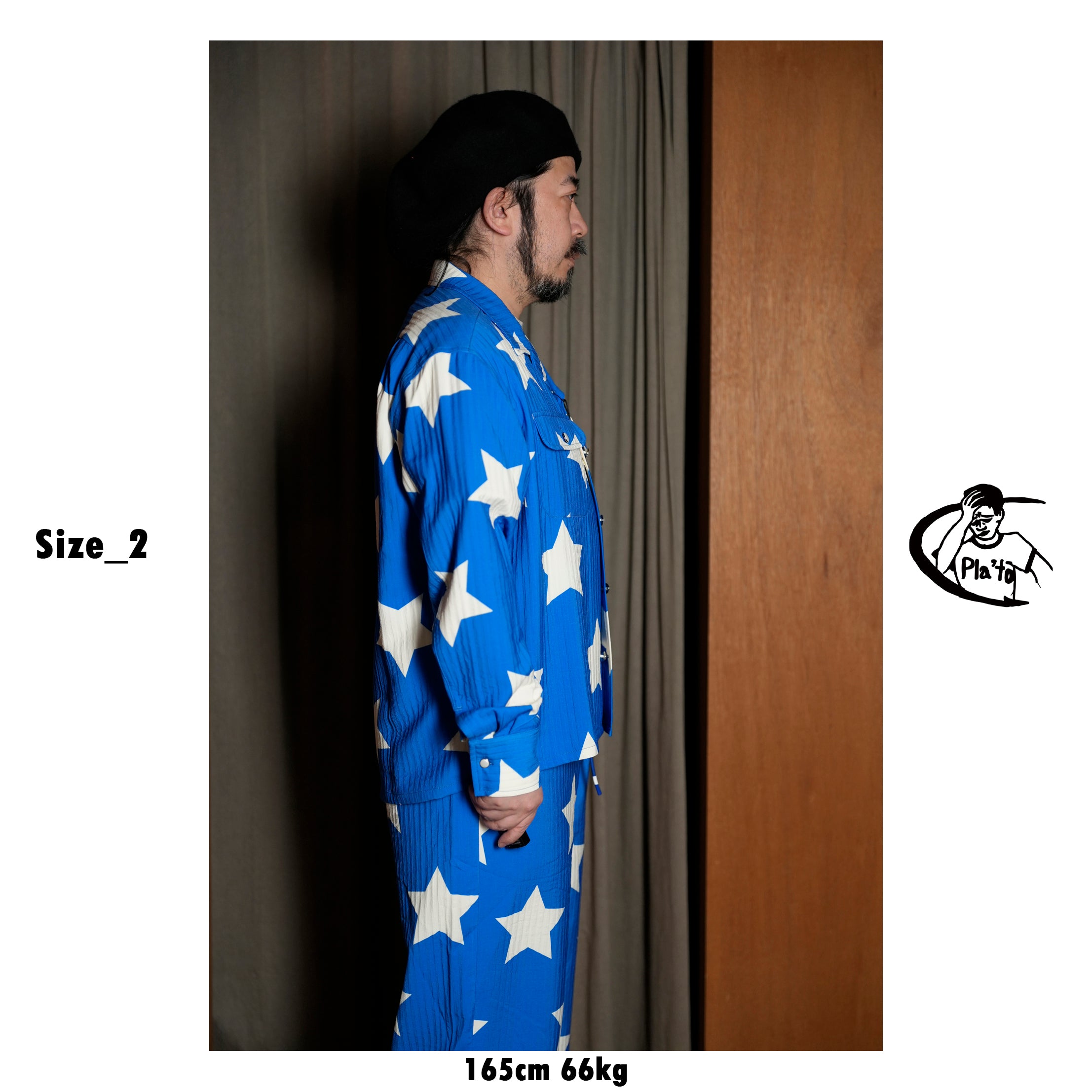 Pla25sst27_Blue | Star l/s shirt | Color:Blue【PLATEAU STUDIO_プラトー スタジオ】【archive】