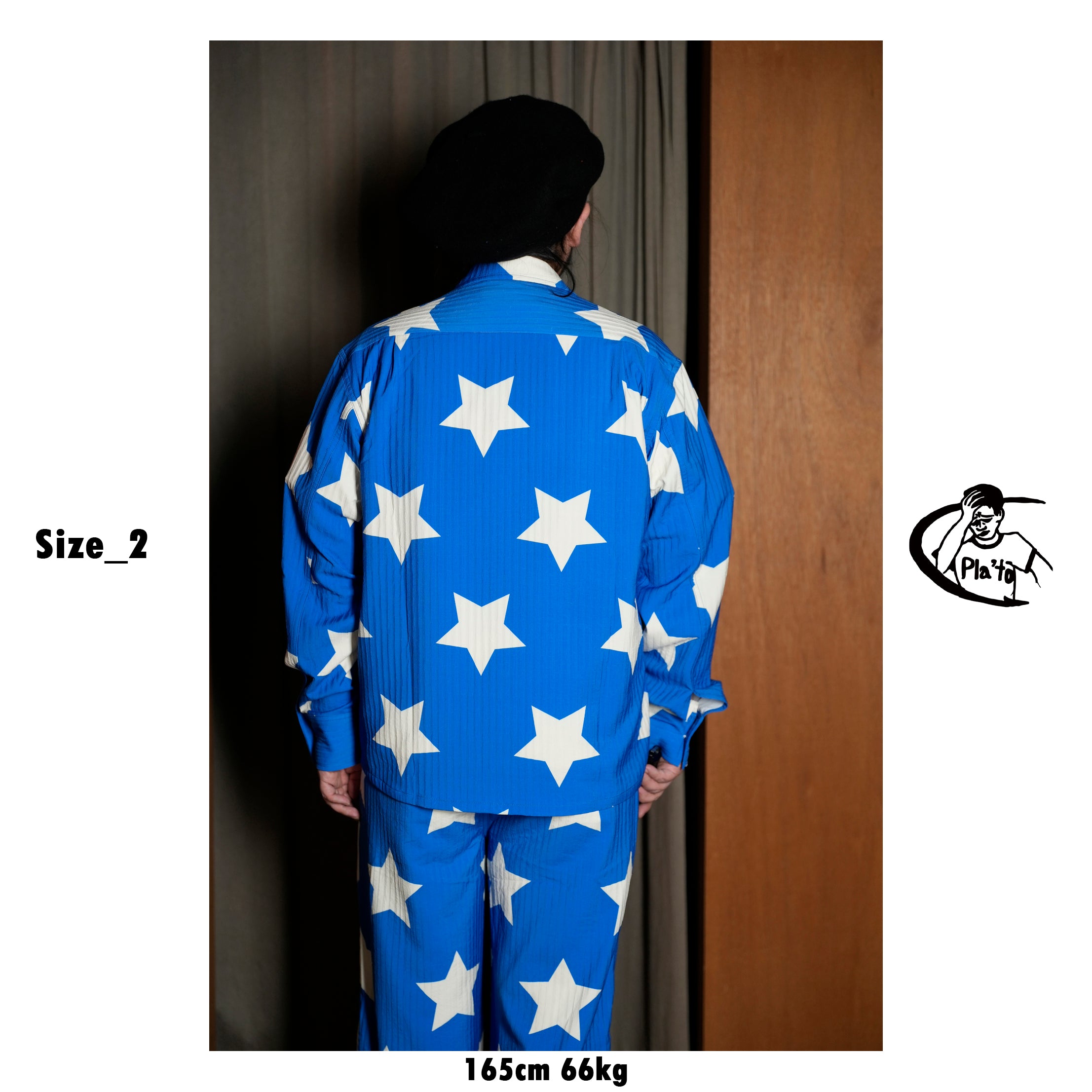 Pla25sst27_Blue | Star l/s shirt | Color:Blue【PLATEAU STUDIO_プラトー スタジオ】【archive】
