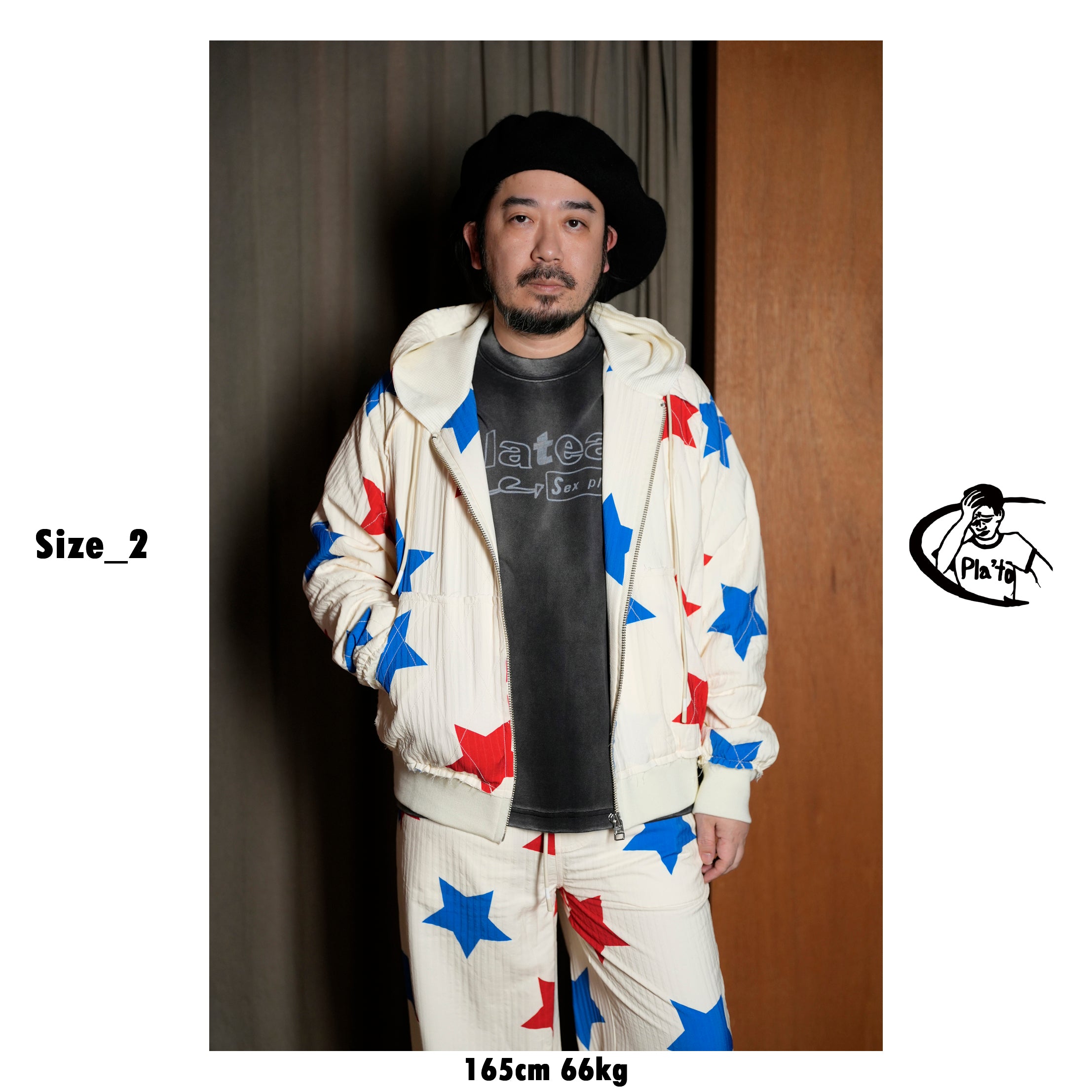 Pla25ssj12_Mix | Star zip-up jacket | Color:Mix【PLATEAU STUDIO_プラトー スタジオ】