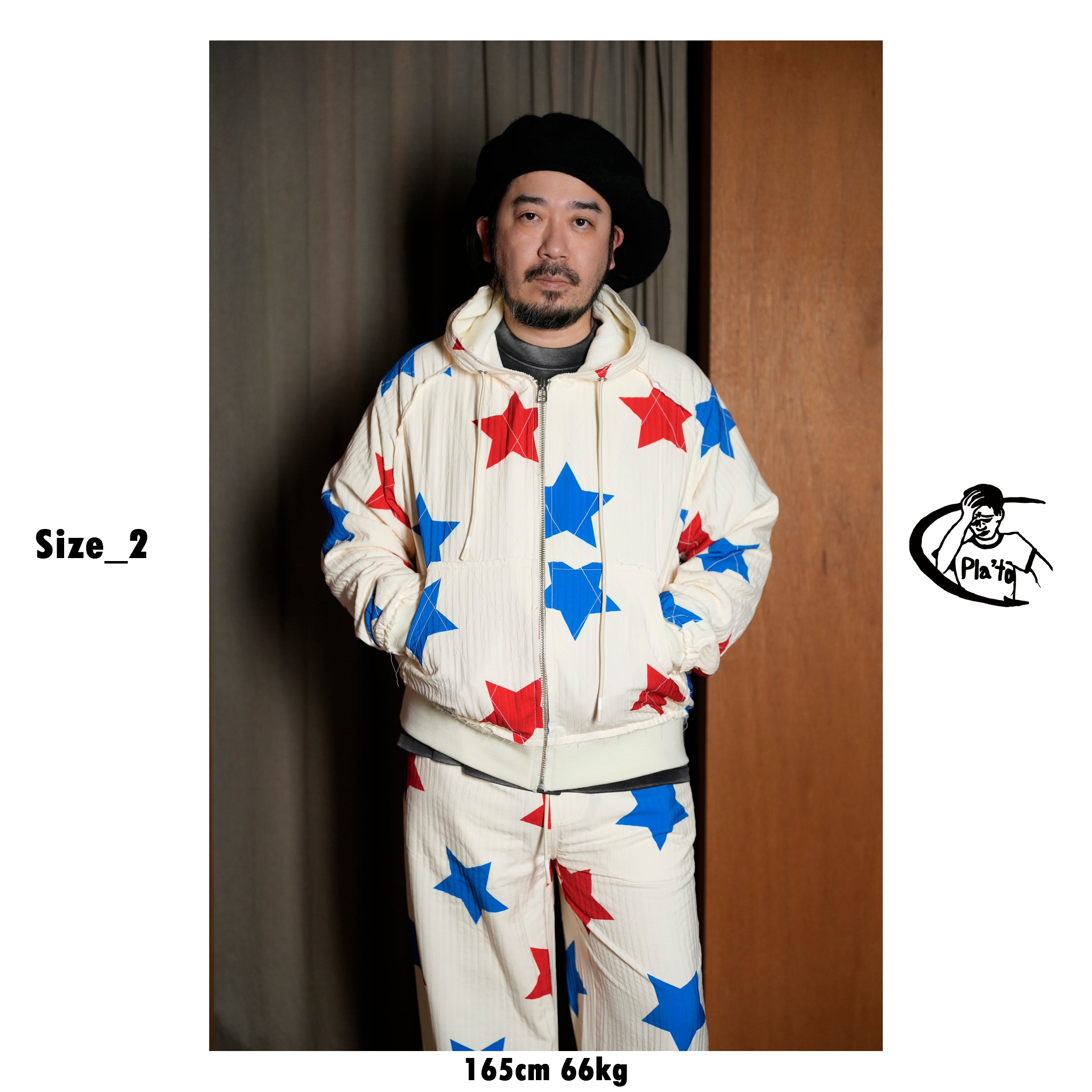 Pla25ssj12_Mix | Star zip-up jacket | Color:Mix【PLATEAU STUDIO_プラトー スタジオ】