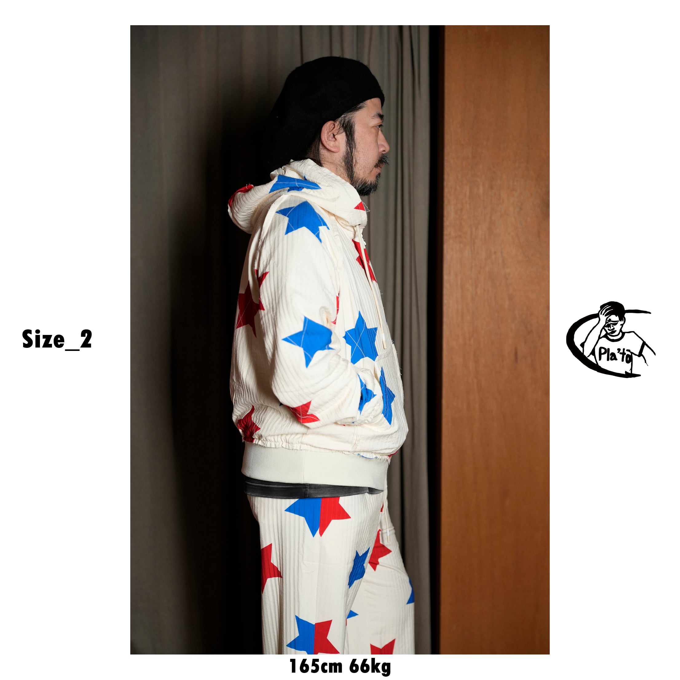 Pla25ssj12_Mix | Star zip-up jacket | Color:Mix【PLATEAU STUDIO_プラトー スタジオ】