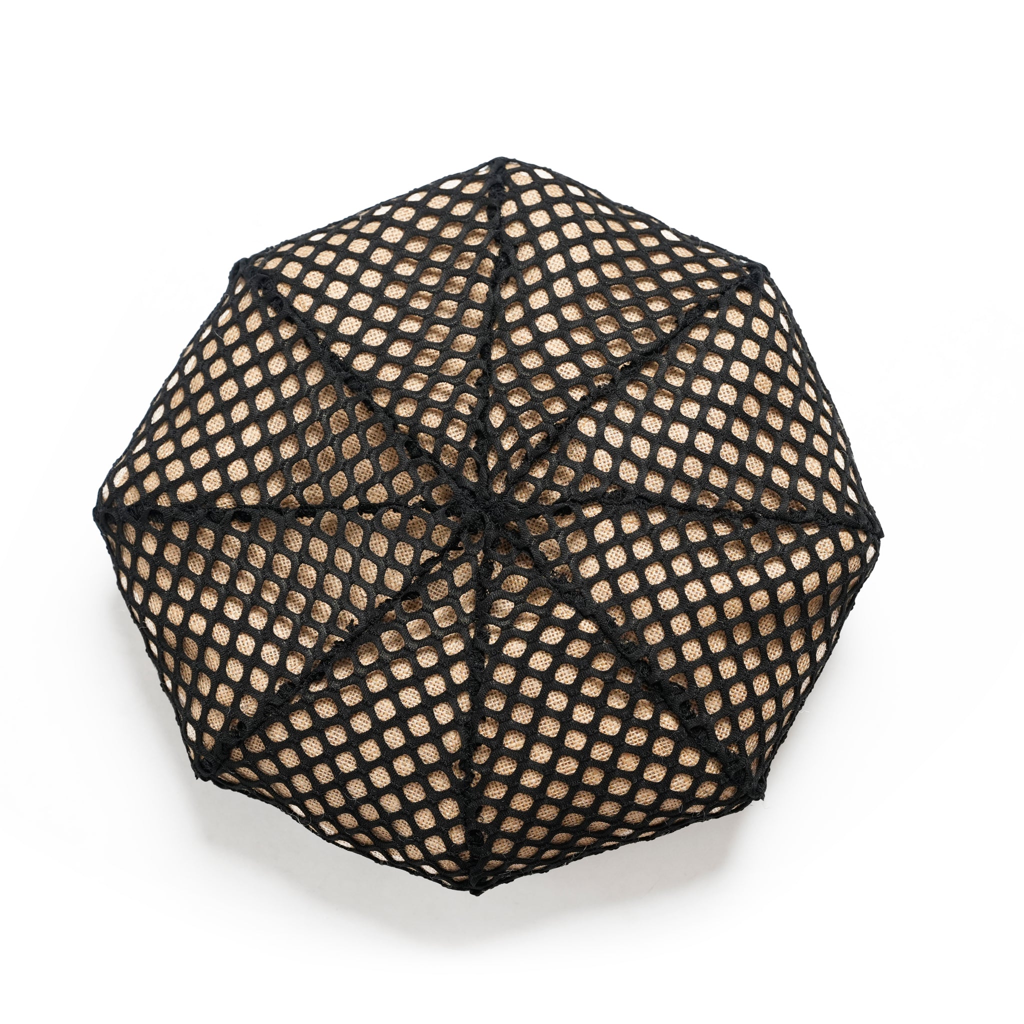 COVERED JUTE 8 PANELS BIG BERET | Color_Natural-Black | No_25-2-HT8BB02【ORIGINAL JOHN_オリジナルジョン】