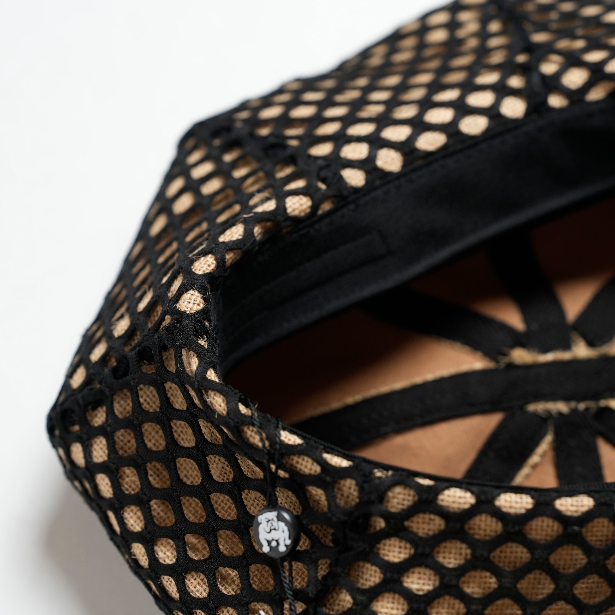 COVERED JUTE 8 PANELS BIG BERET | Color_Natural-Black | No_25-2-HT8BB02【ORIGINAL JOHN_オリジナルジョン】