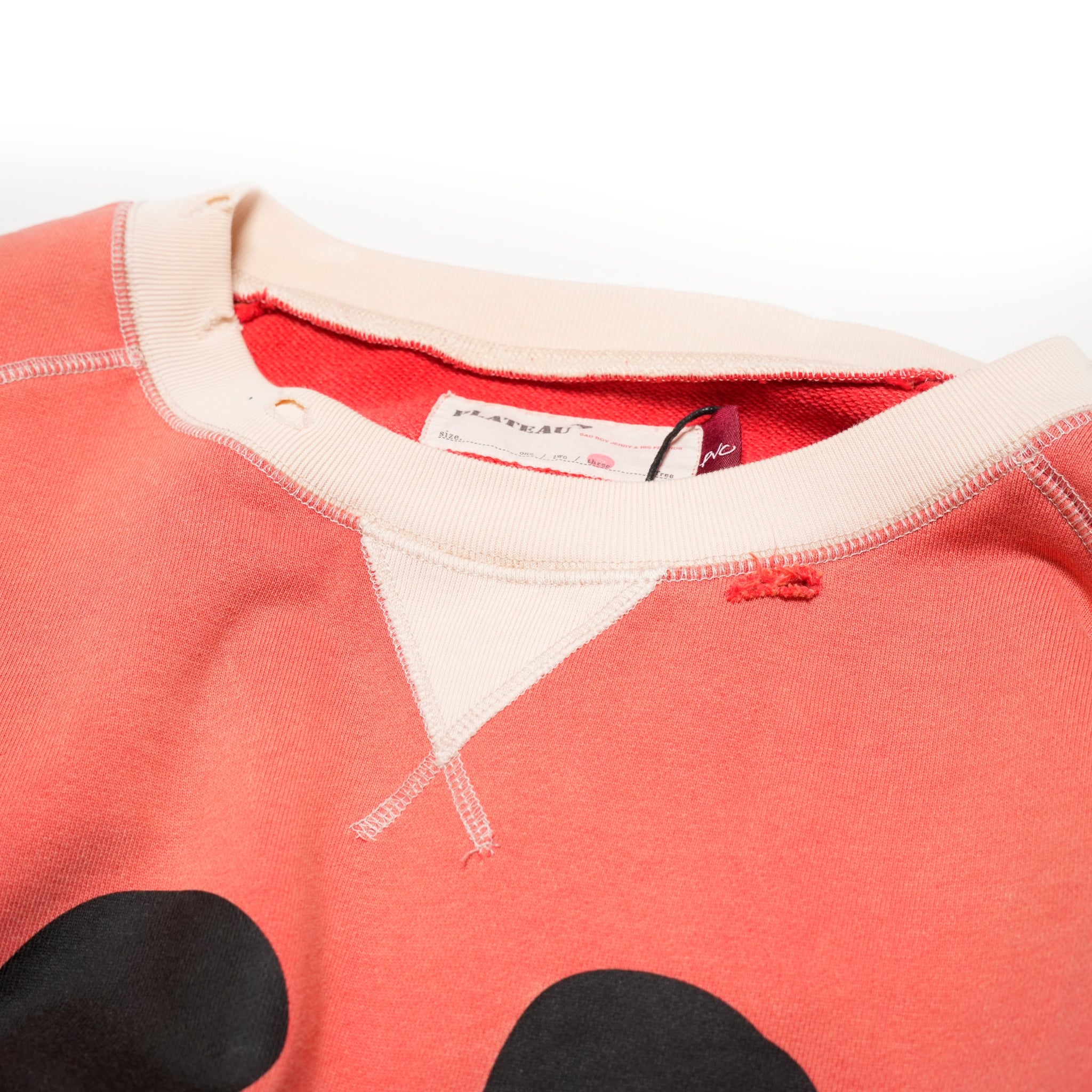 Pla24awt01-2_Washed red | Mickey vitage crewneck | Color:Washed Red【PLATEAU STUDIO_プラトー スタジオ】【archive】