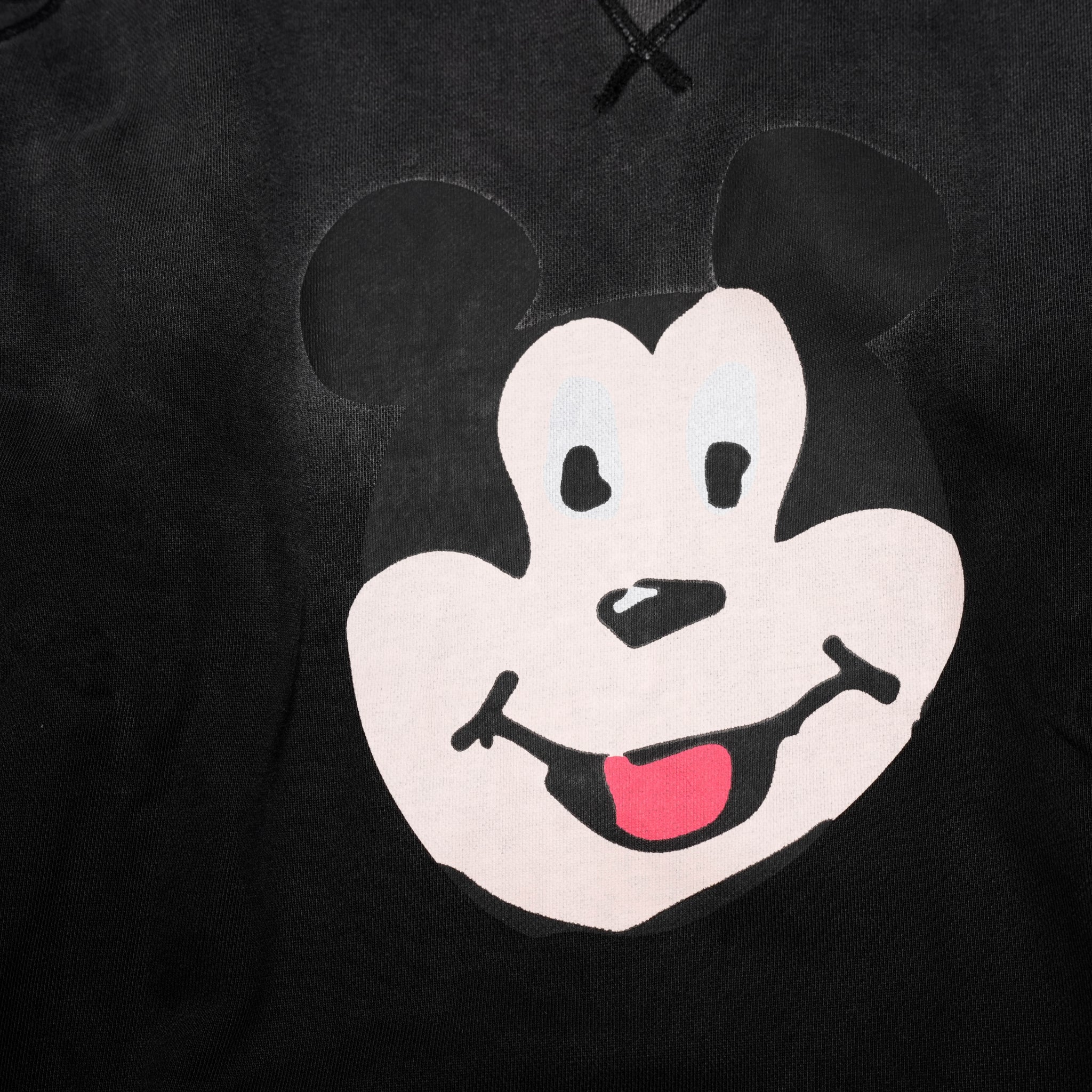 Pla24awt01-1_Washed black | Mickey vitage crewneck | Color:Washed Black【PLATEAU STUDIO_プラトー スタジオ】【archive】